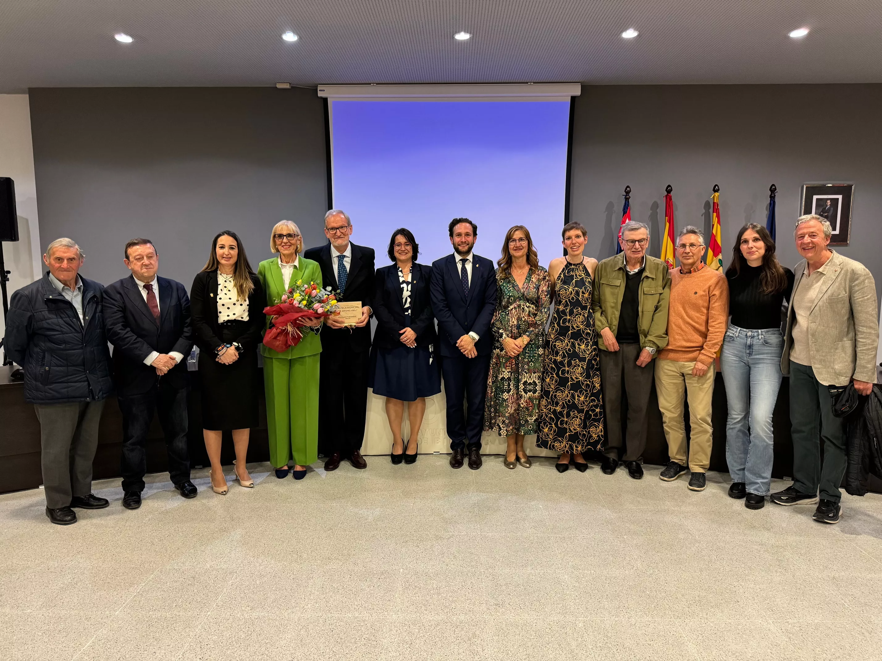 Inauguración del nombre de José Antonio Adell en la Biblioteca de Binéfar