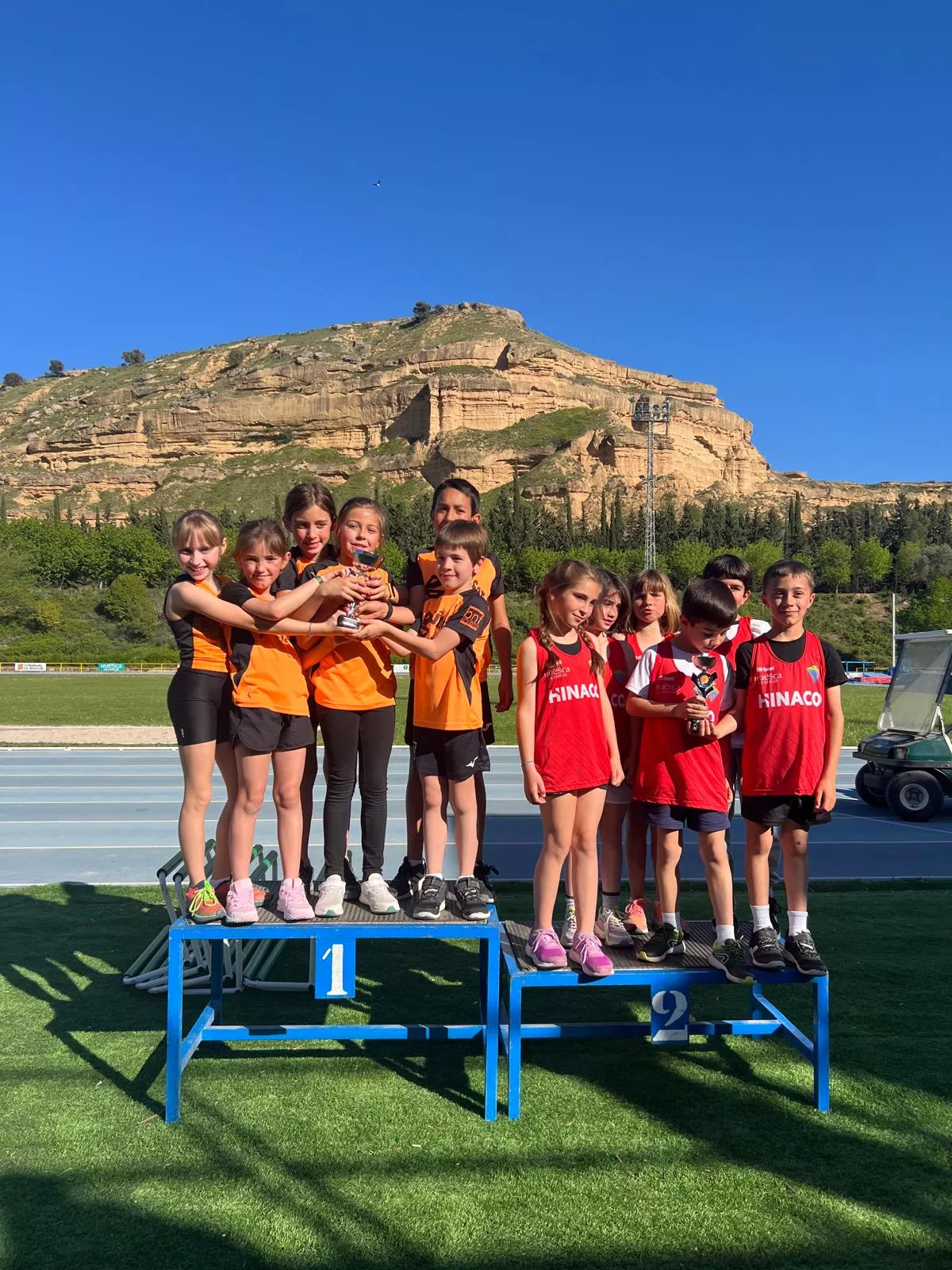 Podio del Provincial por equipos Sub-10.