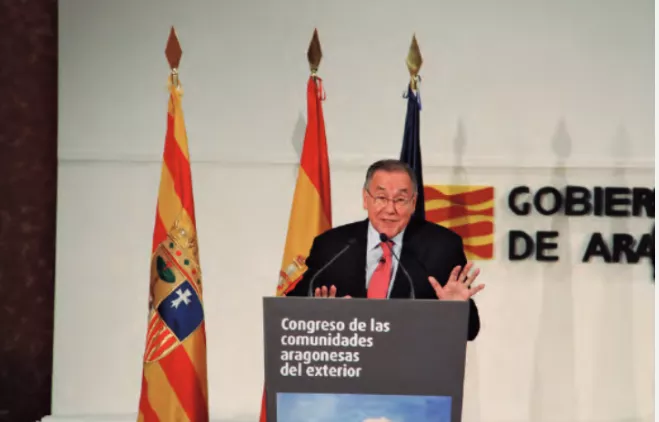 Tomás Solans el día que recibió el premio de las Comunidades Aragonesas en el Exterior. Foto: Federación de Comunidades Aragonesas en el Exterior
