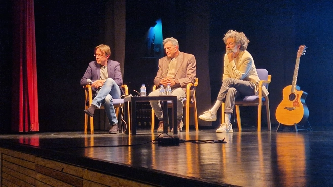 Javier Olivera, Alberto Gabarre y Raúl Usieto "Pécker". Foto Myriam Martínez Javier Olivera, Alberto Gabarre y Raúl Usieto "Pécker". Foto Myriam Martínez