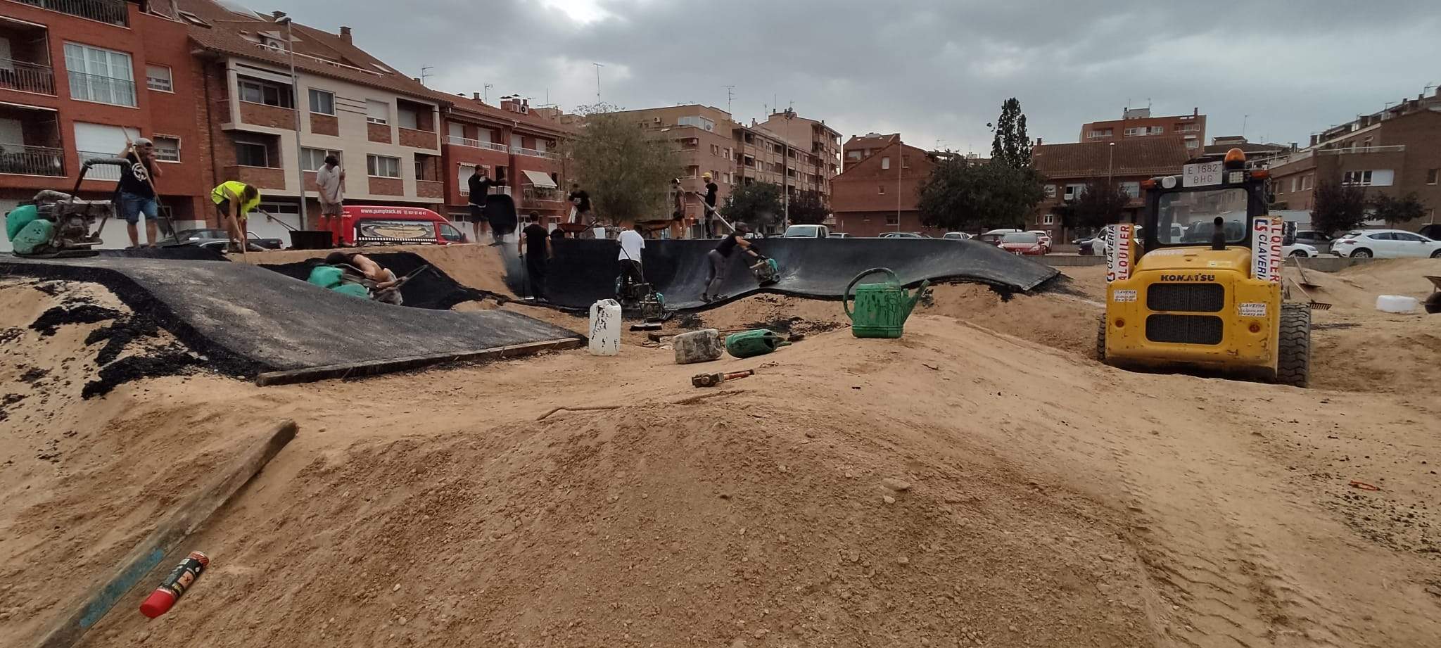 El circuito de Pumtrack que se encuentra en construcción en Fraga