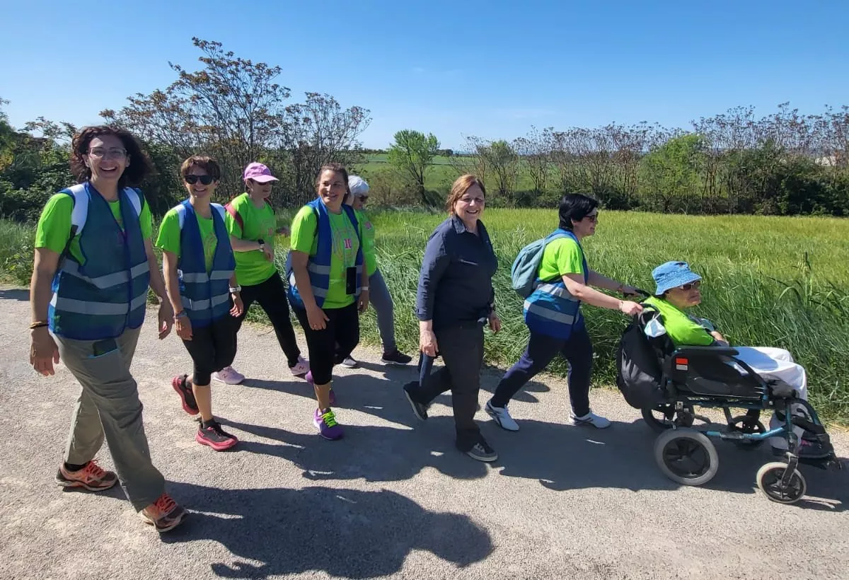 Voluntariado de CaixaBank en una edición de la Marcha Aspace Huesca.
