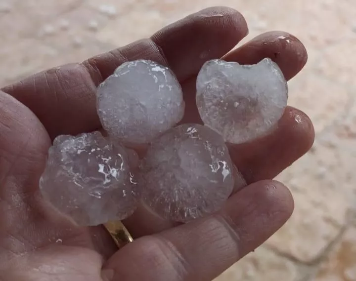 Granizo registrado en Los Monegros.