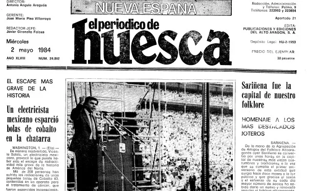 Nueva España del 2 de mayo en que se informa de la incorporación de Peasa como nueva sociedad editora