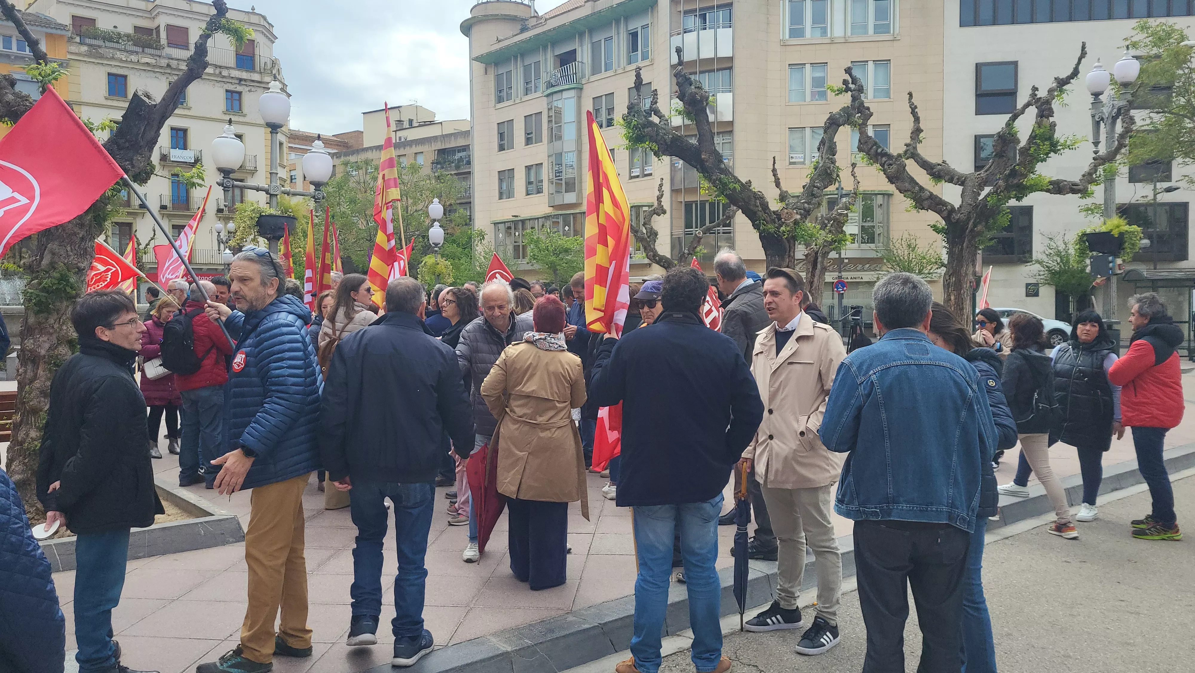 Manifestación del 1º de Mayo de UGT y CCOO en Huesca. Foto Mercedes Manterola