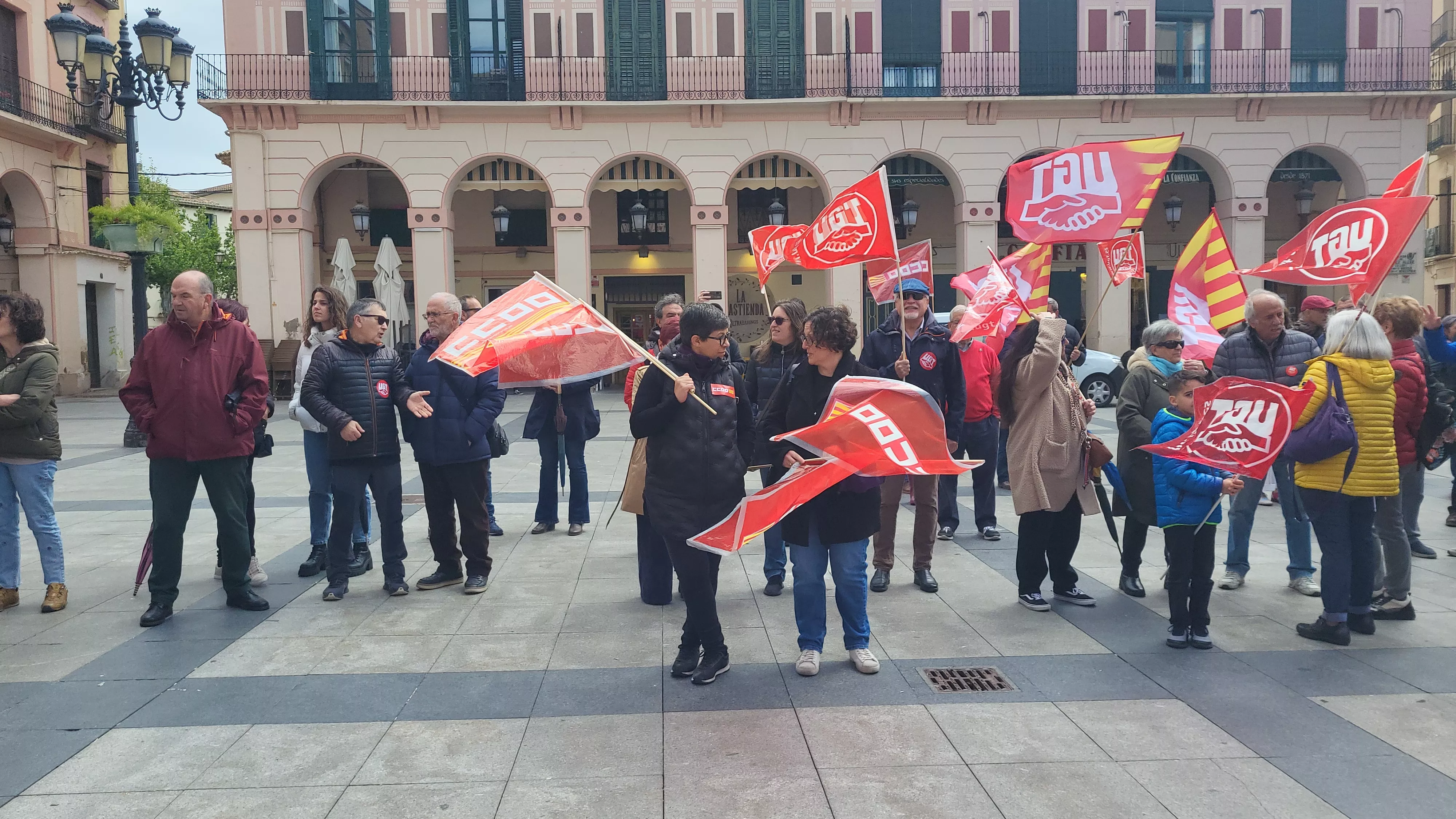 Manifestación del 1º de Mayo de UGT y CCOO en Huesca. Foto Mercedes Manterola