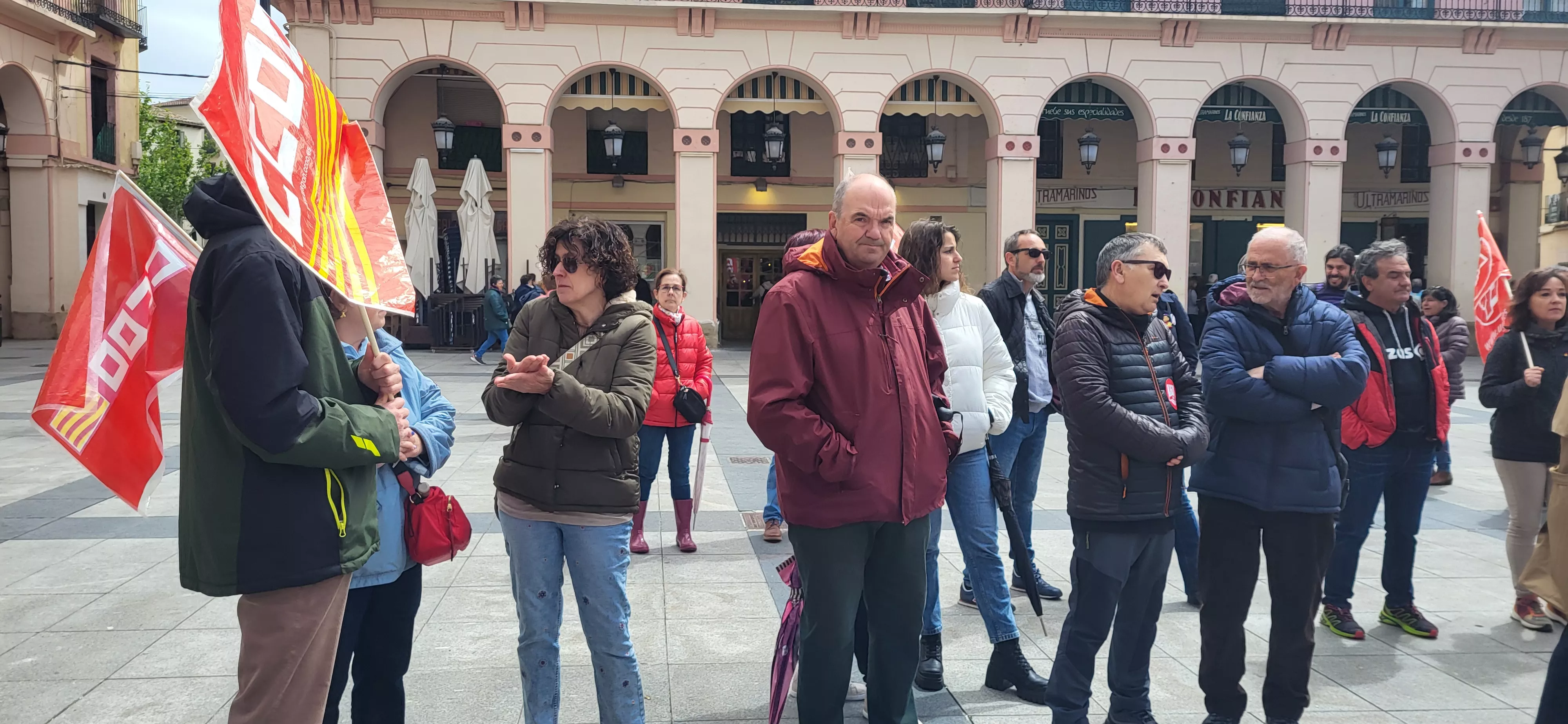 Manifestación del 1º de Mayo de UGT y CCOO en Huesca. Foto Mercedes Manterola