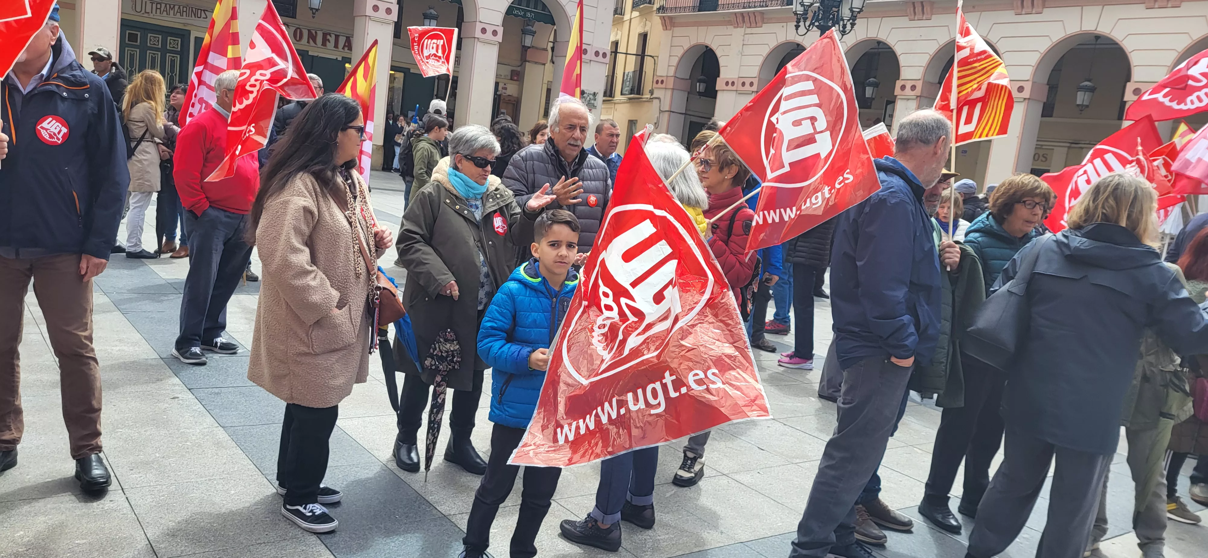 Manifestación del 1º de Mayo de UGT y CCOO en Huesca. Foto Mercedes Manterola