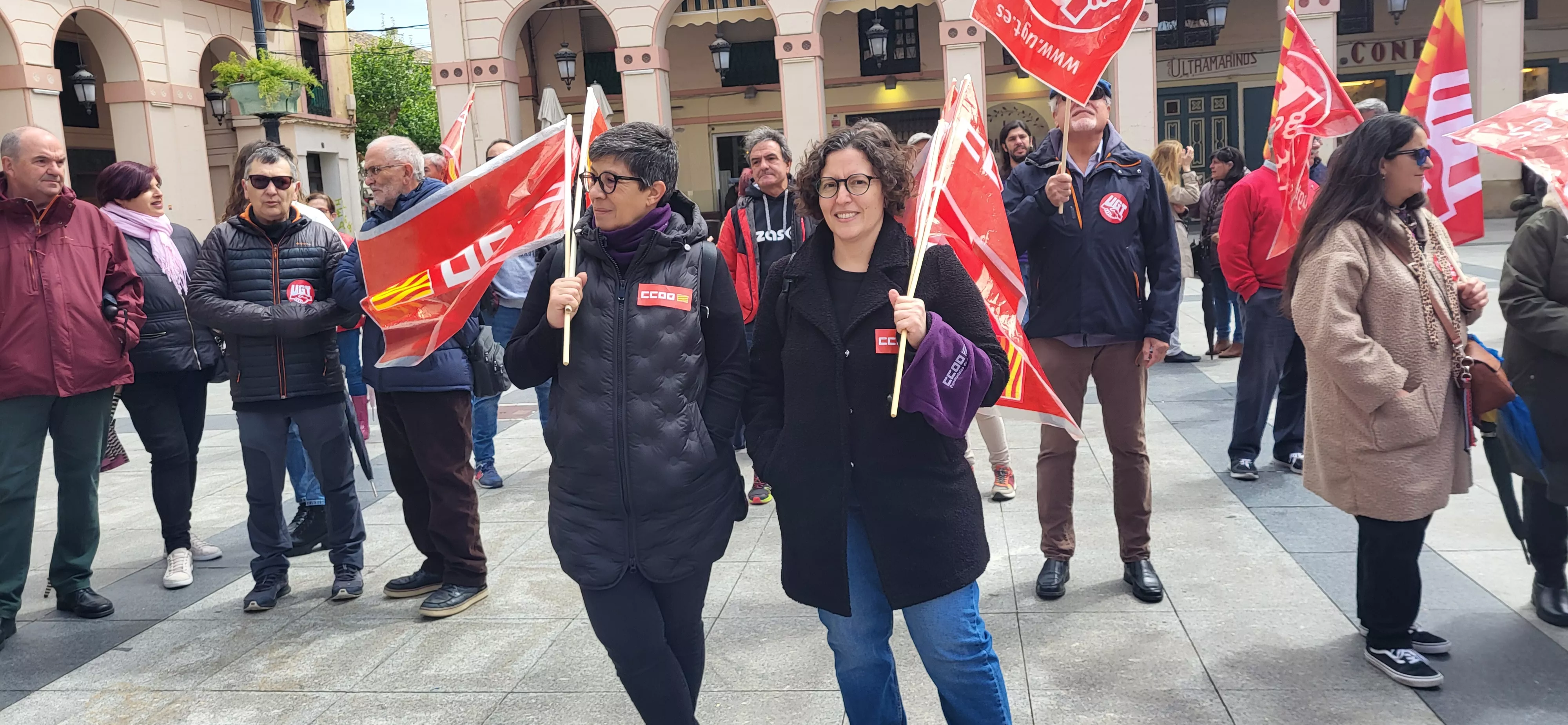 Manifestación del 1º de Mayo de UGT y CCOO en Huesca. Foto Mercedes Manterola