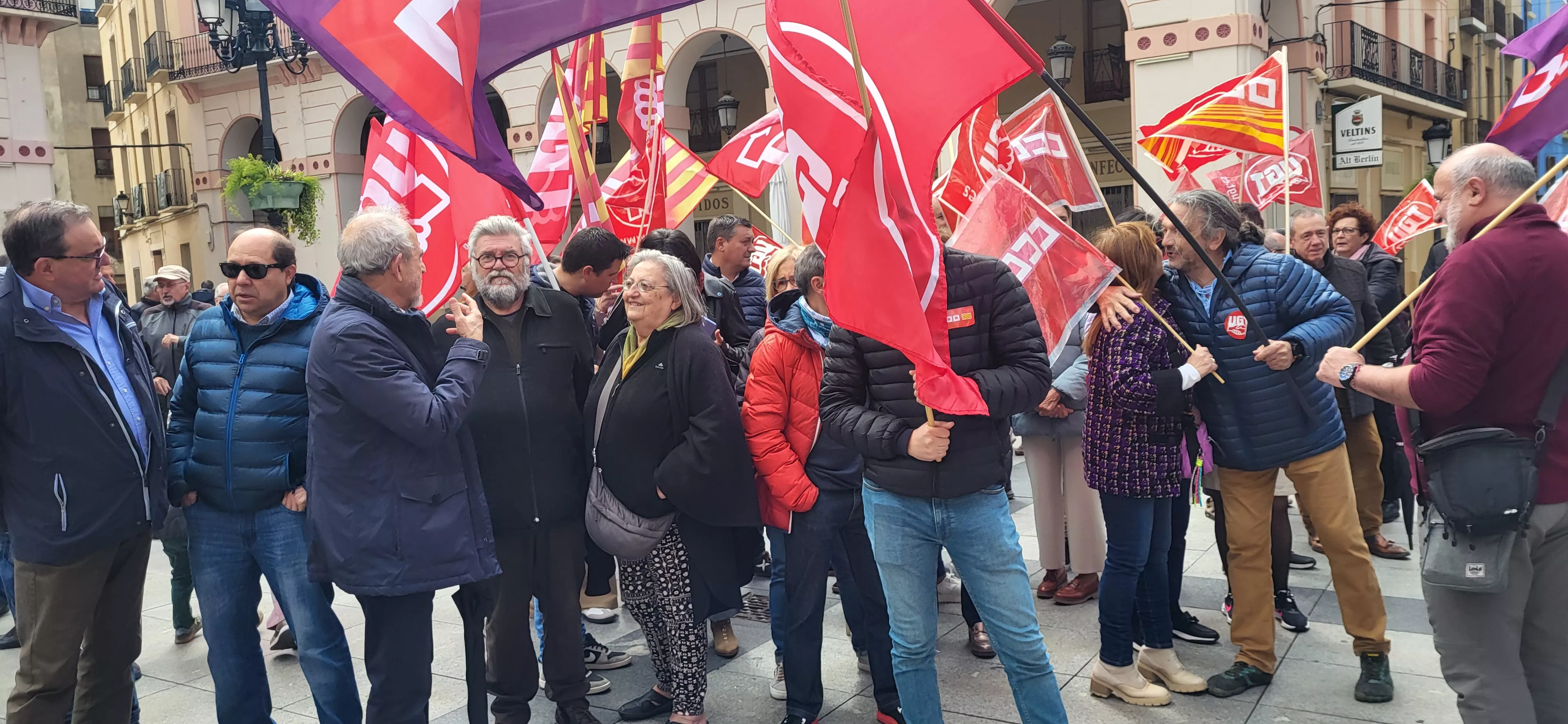 Manifestación del 1º de Mayo de UGT y CCOO en Huesca. Foto Mercedes Manterola