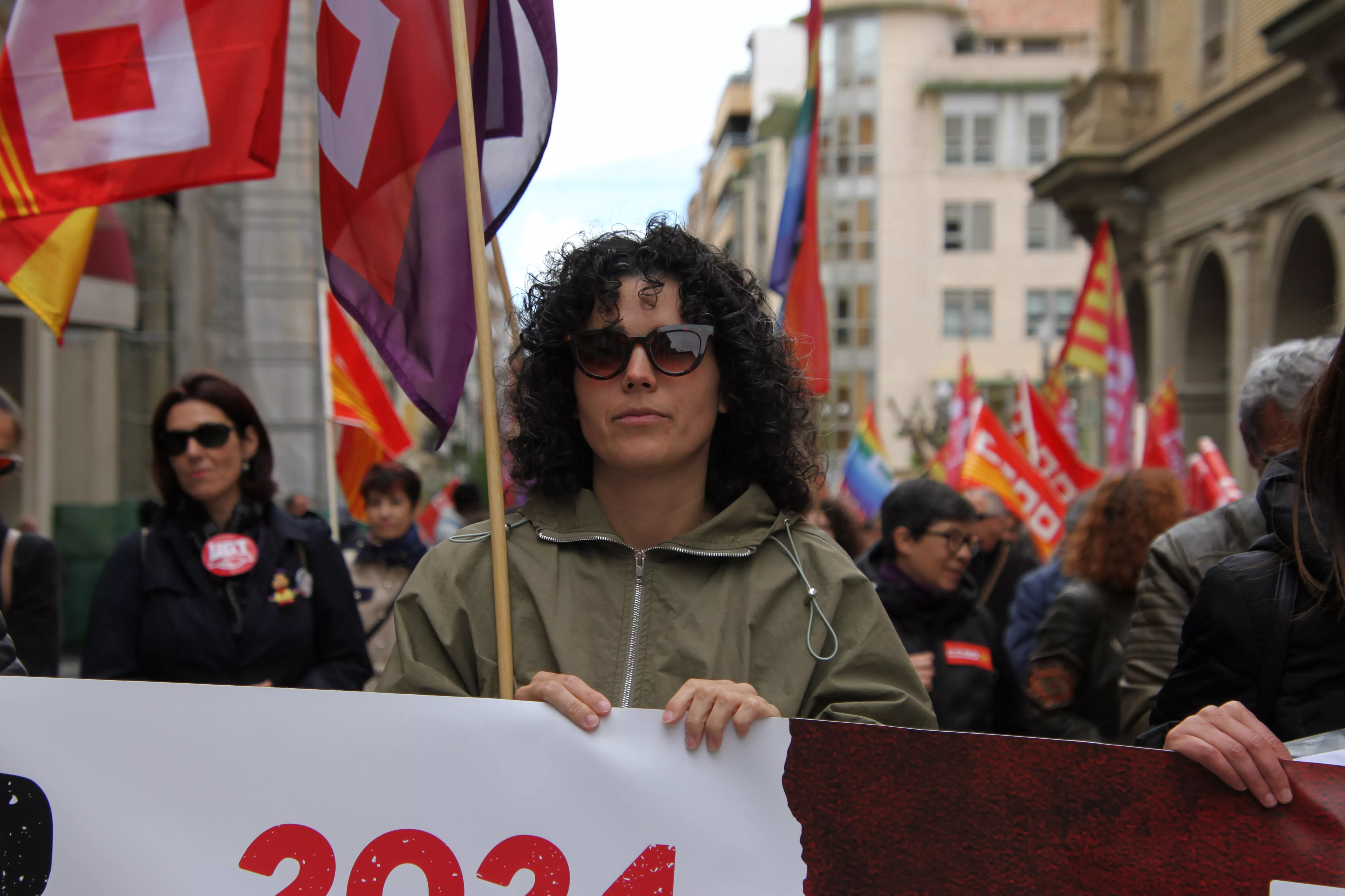 Manifestación del 1º de Mayo de UGT y CCOO en Huesca. Foto Carlos Neofato