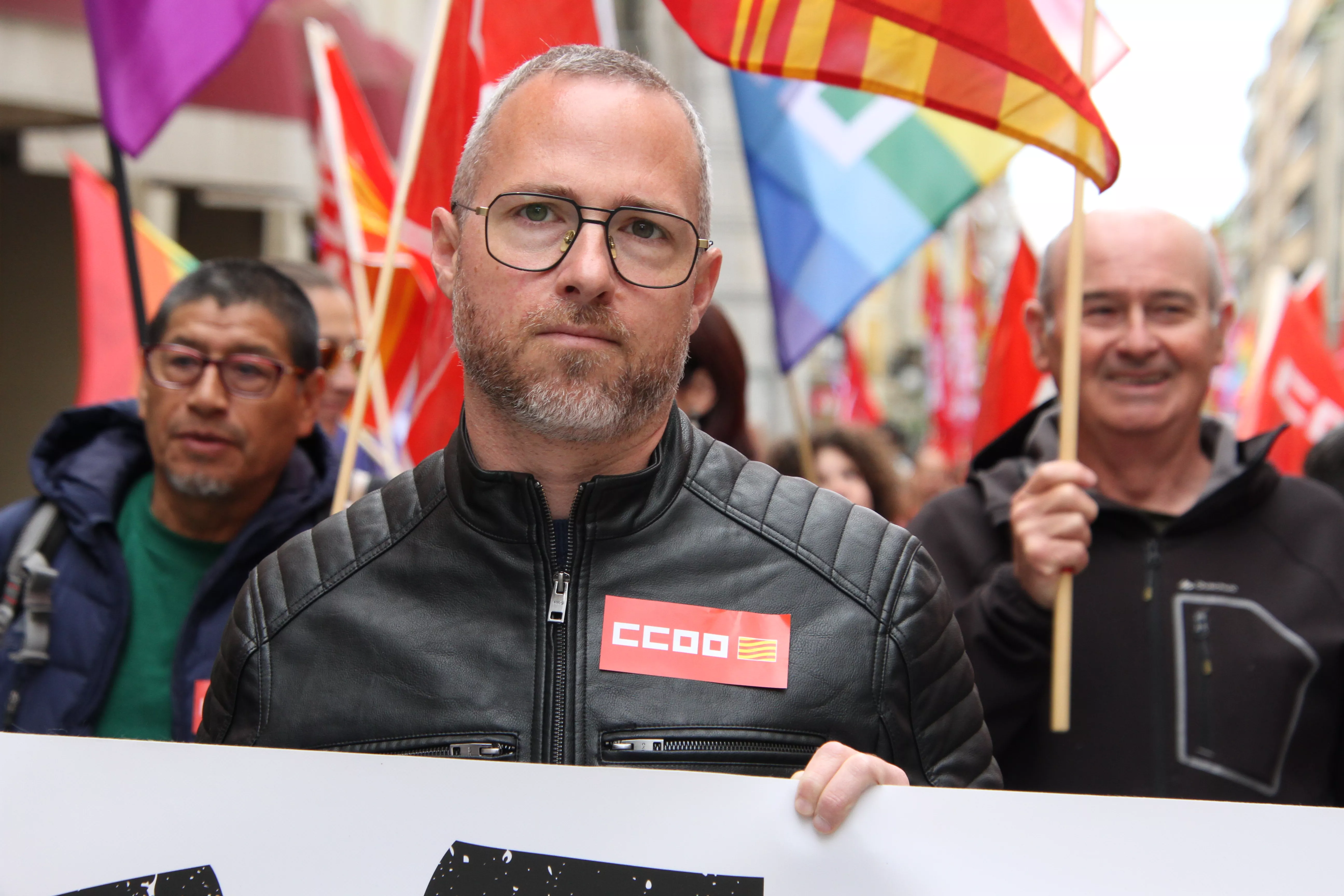 Manifestación del 1º de Mayo de UGT y CCOO en Huesca. Foto Carlos Neofato