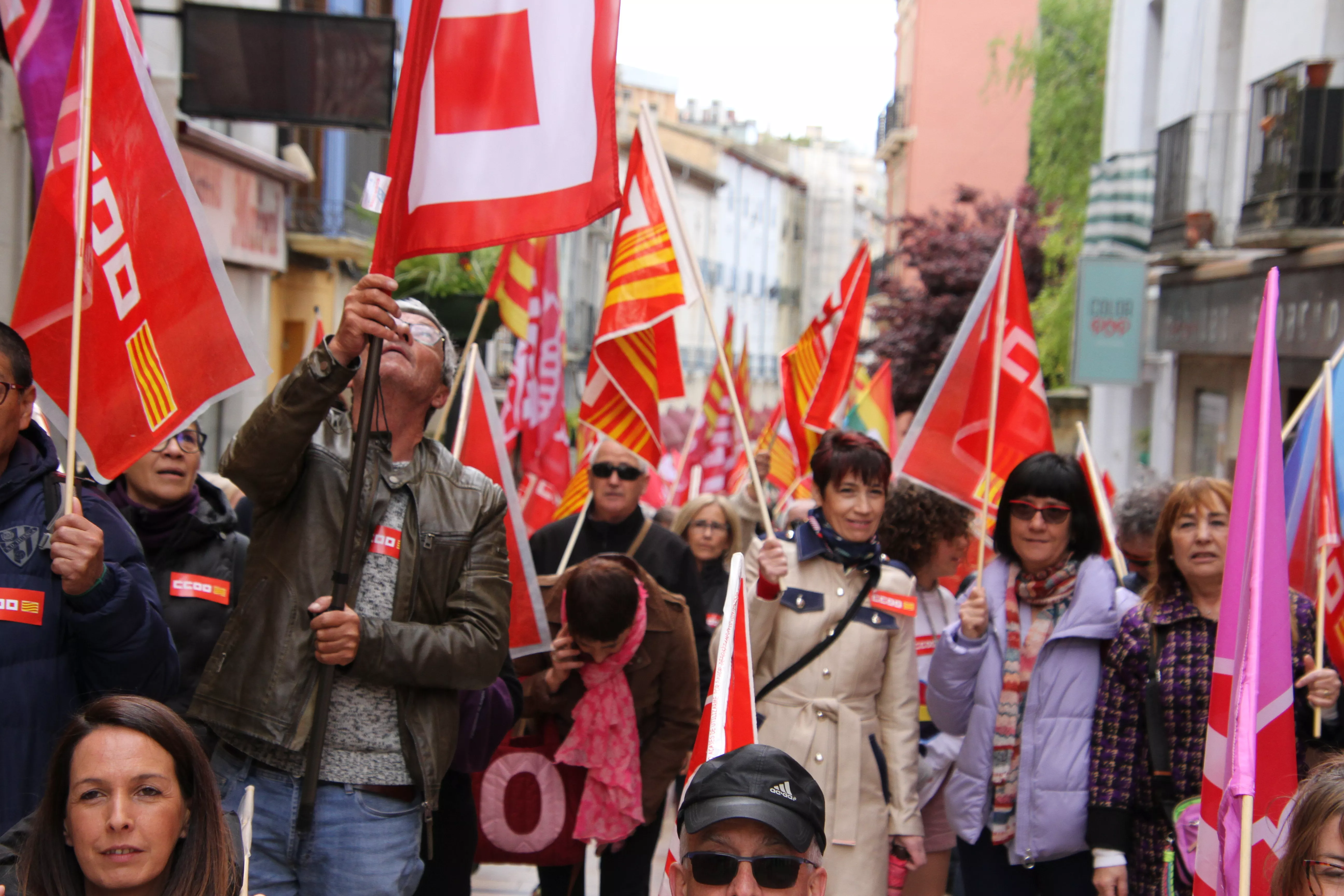 Manifestación del 1º de Mayo de UGT y CCOO en Huesca. Foto Carlos Neofato