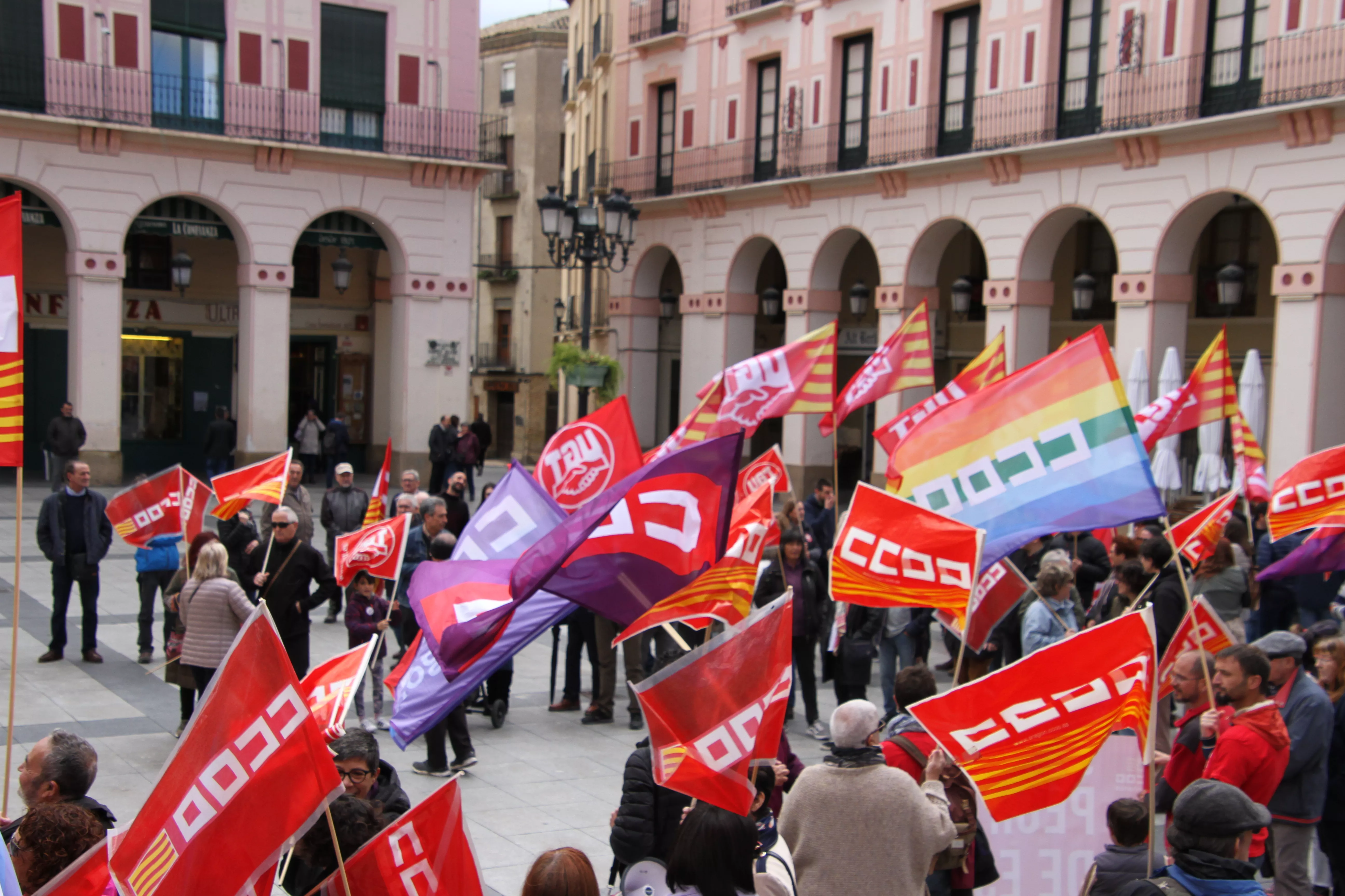 Manifestación del 1º de Mayo de UGT y CCOO en Huesca. Foto Carlos Neofato