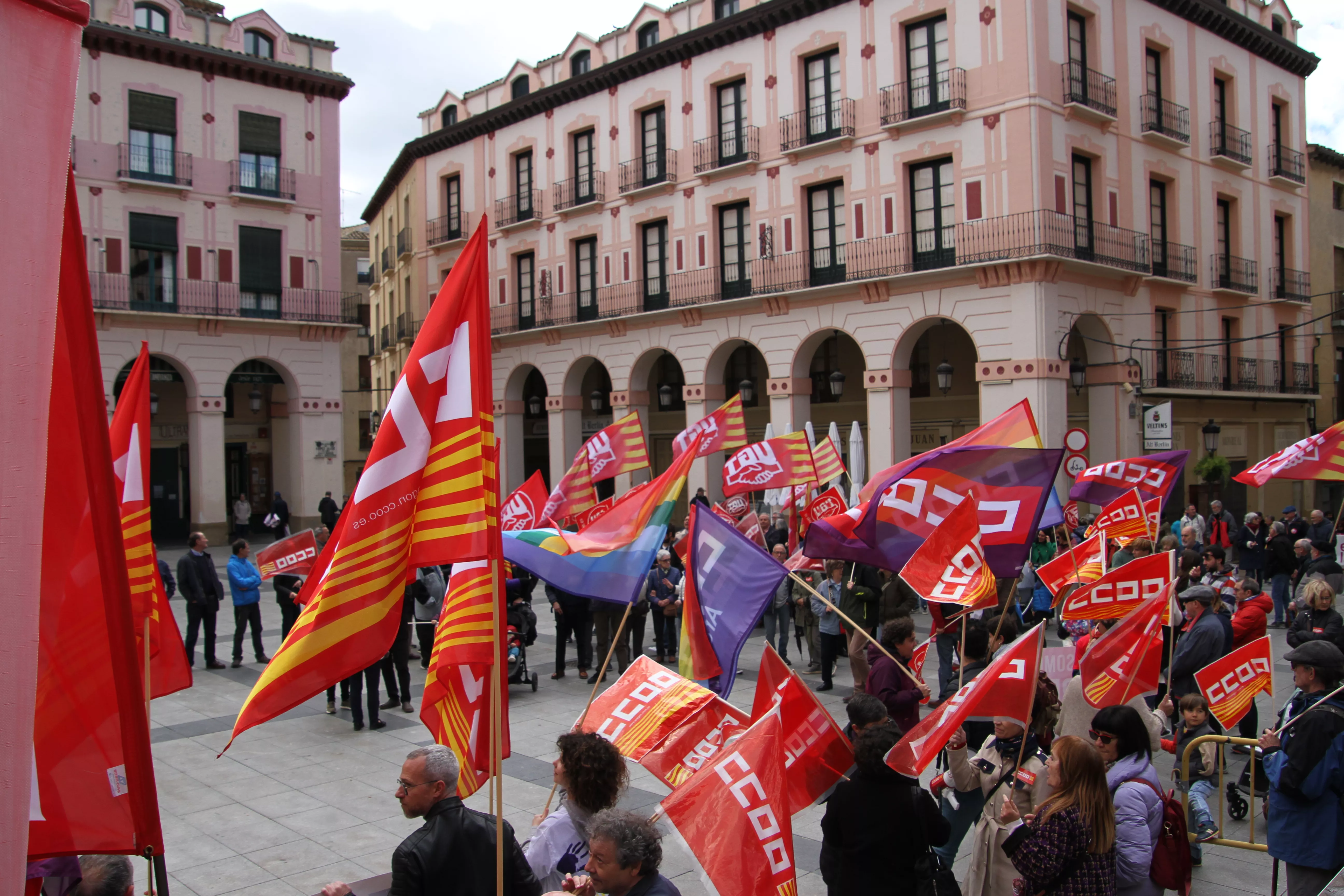 Manifestación del 1º de Mayo de UGT y CCOO en Huesca. Foto Carlos Neofato