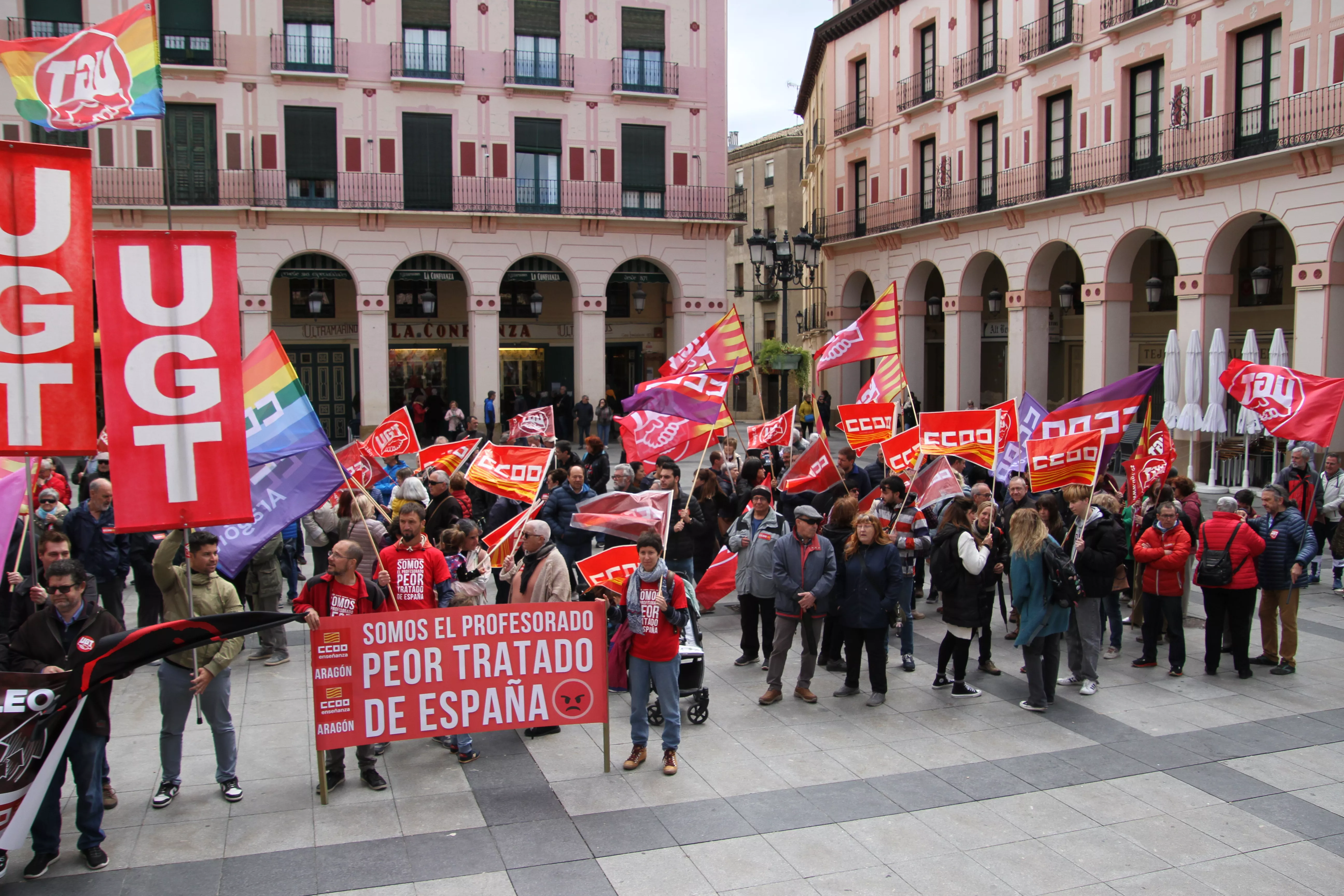 Manifestación del 1º de Mayo de UGT y CCOO en Huesca. Foto Carlos Neofato