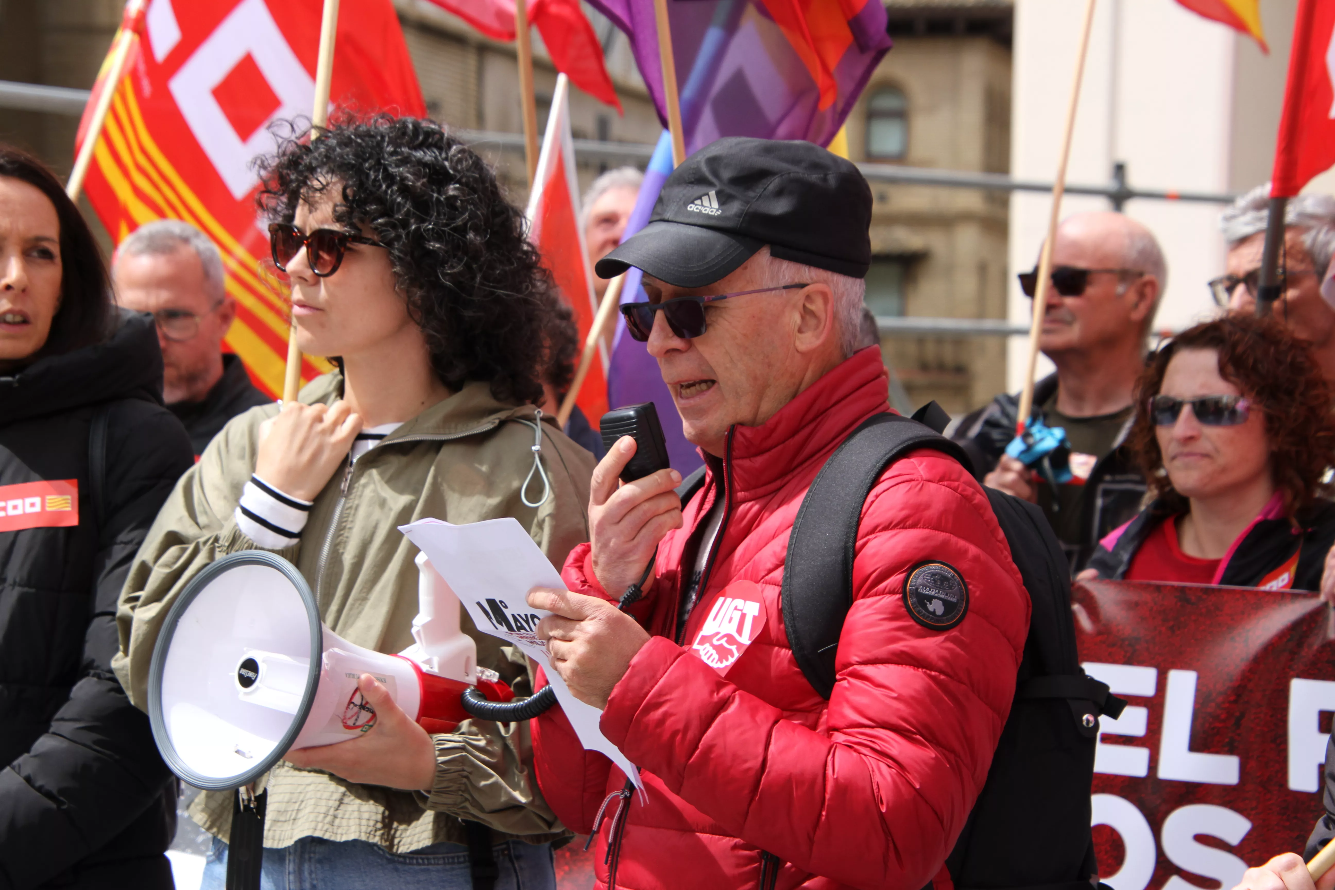Manifestación del 1º de Mayo de UGT y CCOO en Huesca. Foto Carlos Neofato