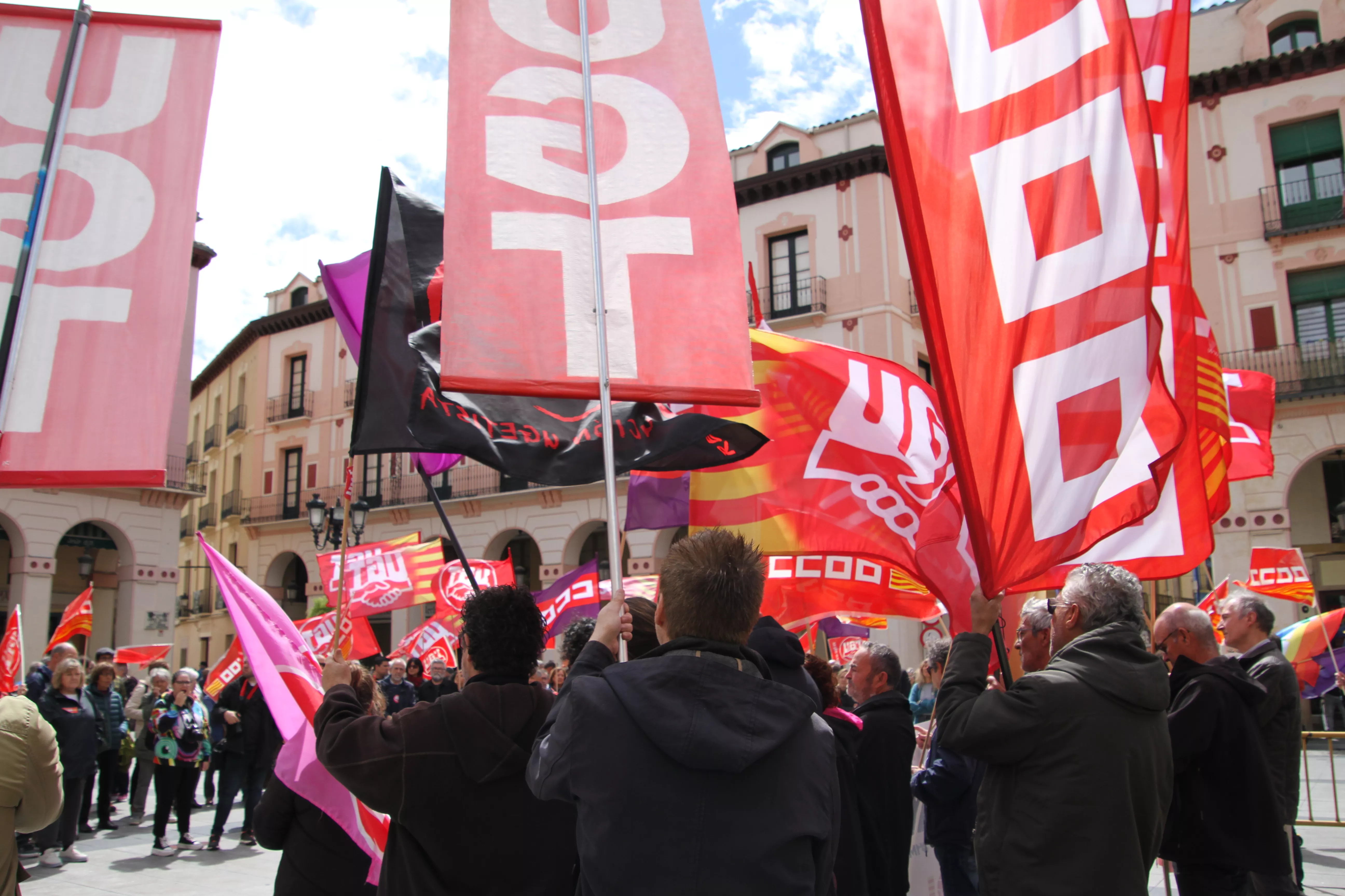 Manifestación del 1º de Mayo de UGT y CCOO en Huesca. Foto Carlos Neofato