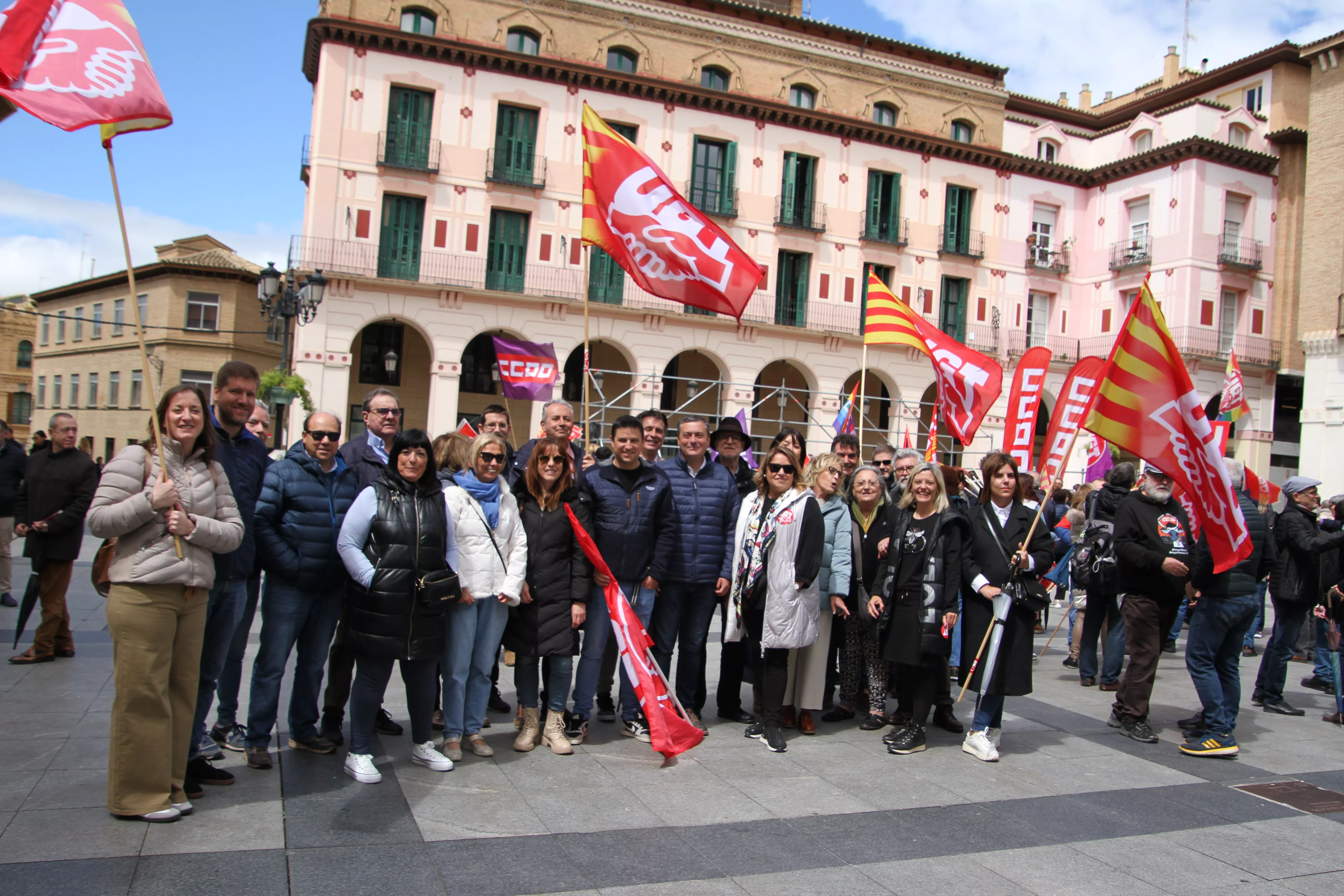 Manifestación del 1º de Mayo de UGT y CCOO en Huesca. Foto Carlos Neofato
