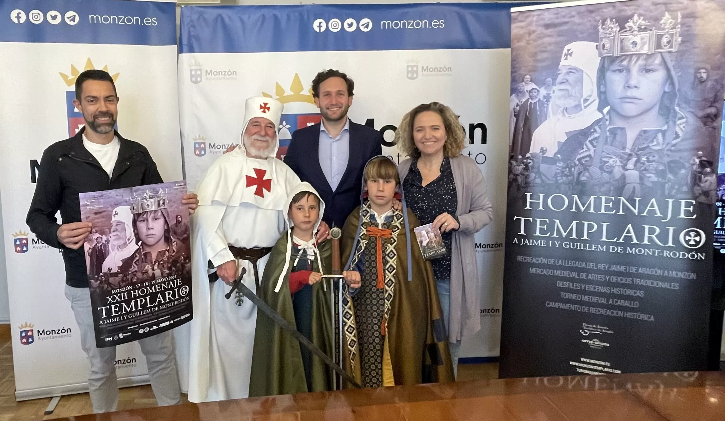 Presentación en Monzón del XXII Homenaje Templario a Jaime I y Guillem de Mont-rodón.