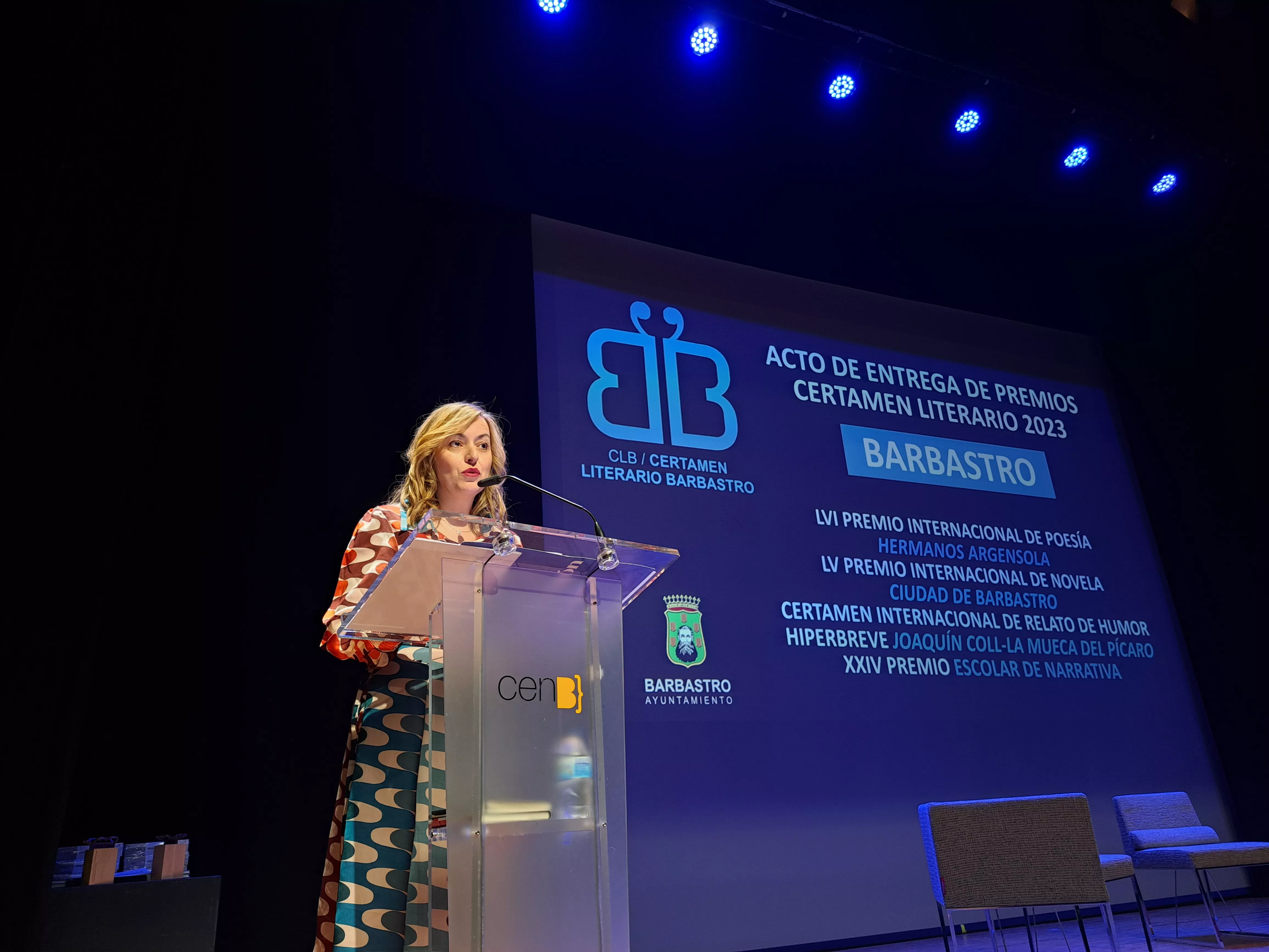Entrega de los premios del Certamen Literario Ciudad de Barbastro 2023.