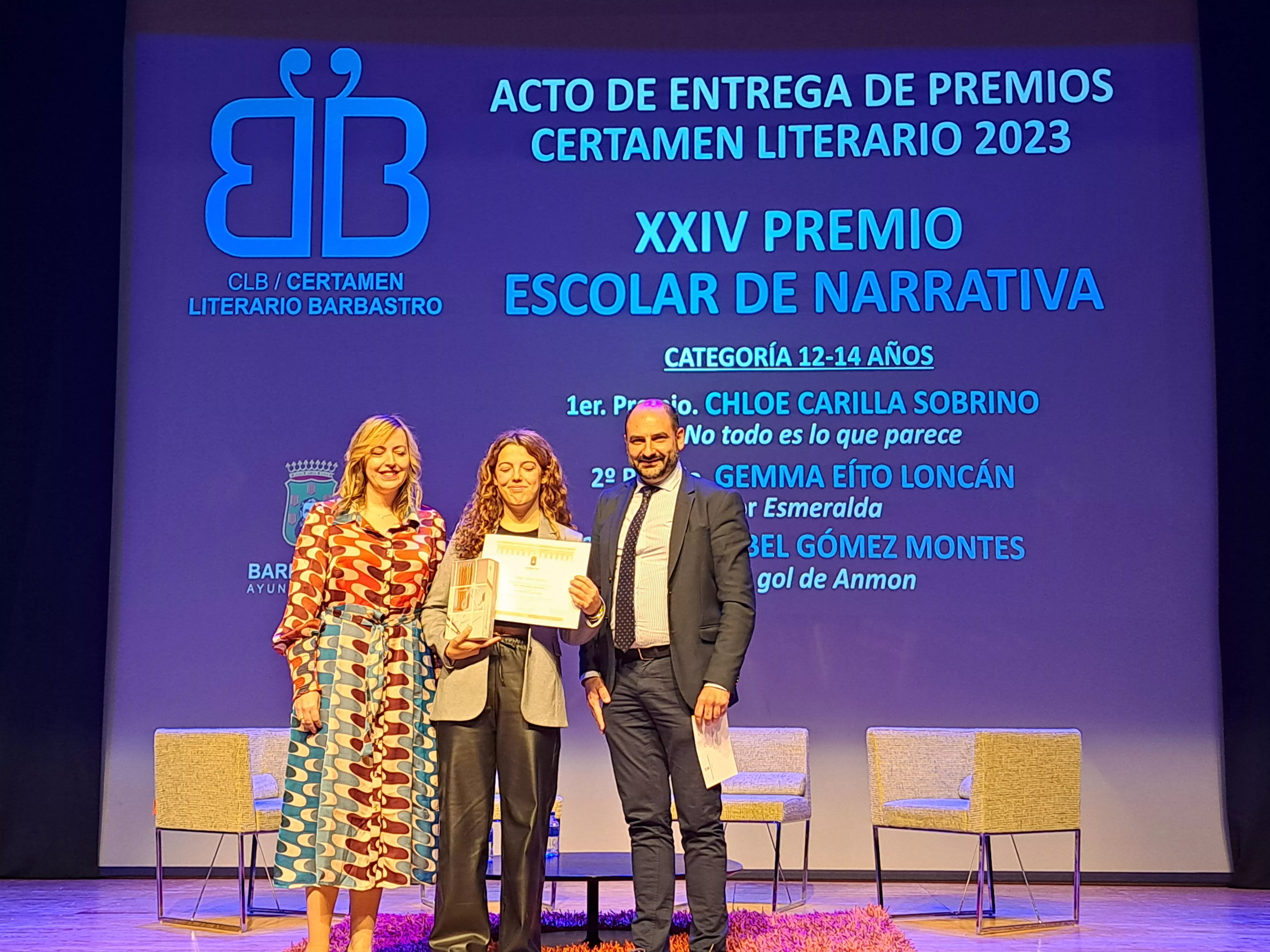 Entrega de los premios del Certamen Literario Ciudad de Barbastro 2023.