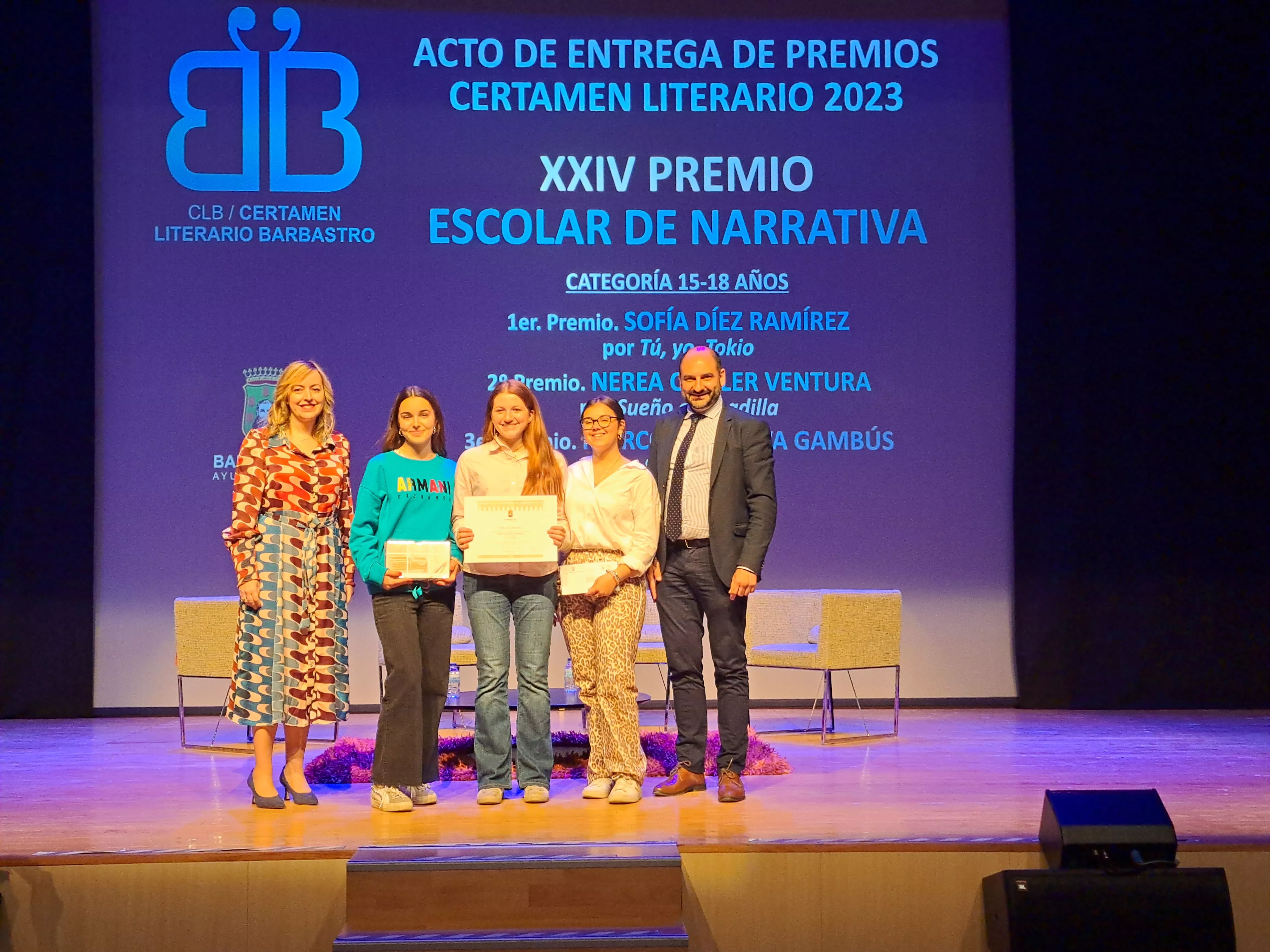 Entrega de los premios del Certamen Literario Ciudad de Barbastro 2023.