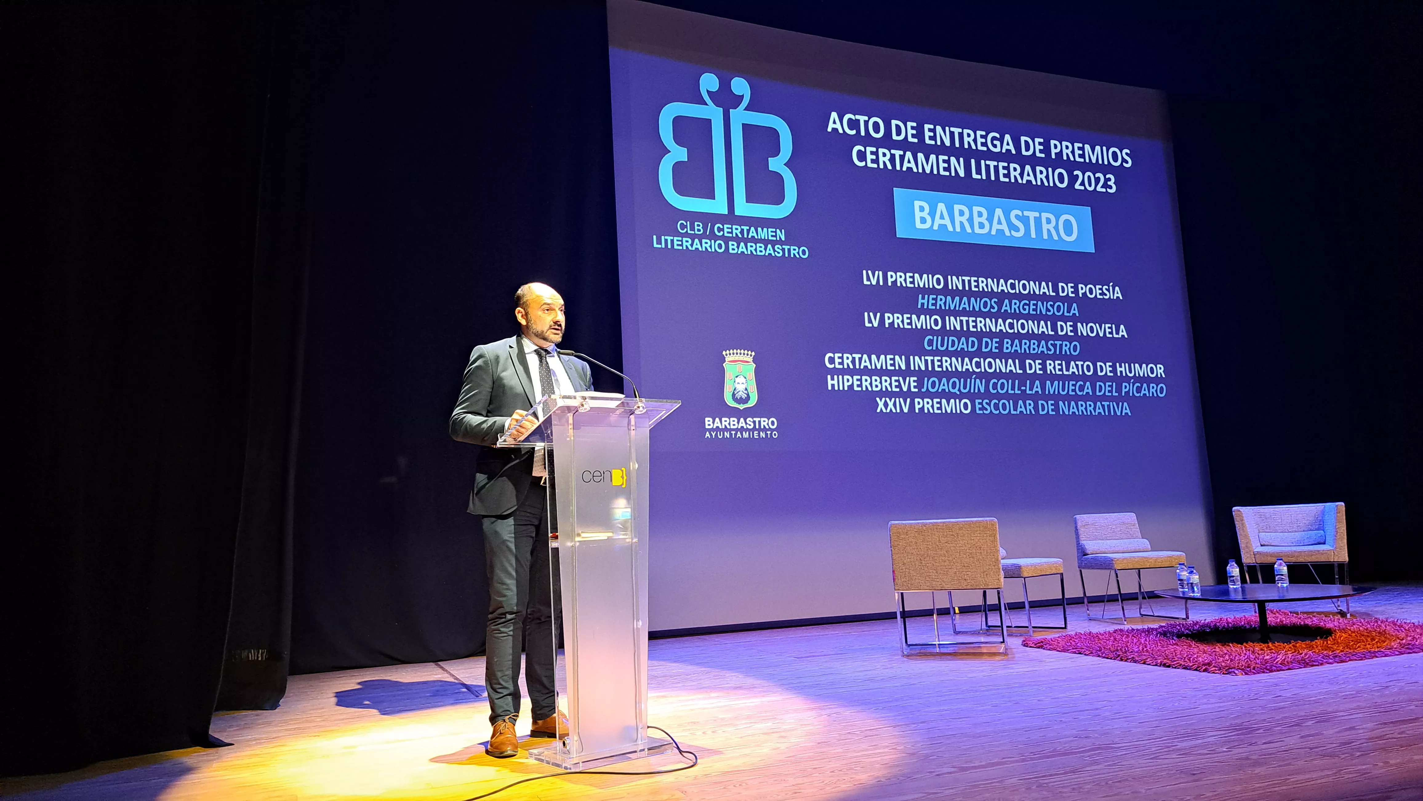 Entrega de los premios del Certamen Literario Ciudad de Barbastro 2023.
