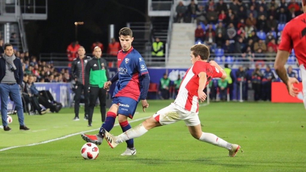 Javito Almerge en su debut en Copa del Rey ante el Athletic Club.