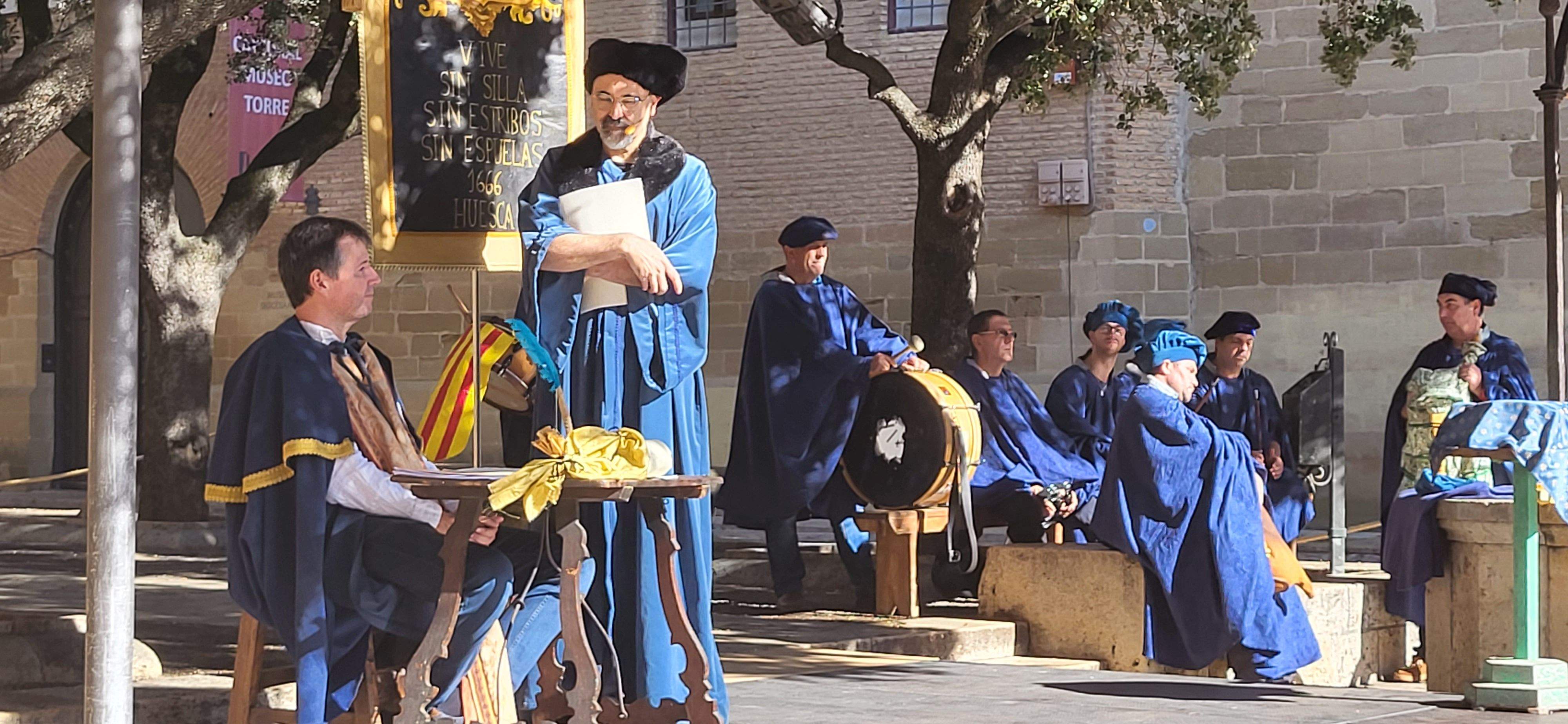 Huesca vuelve al s. XVII con la representación de la elección de los oficios. Foto: Mercedes Manterola 