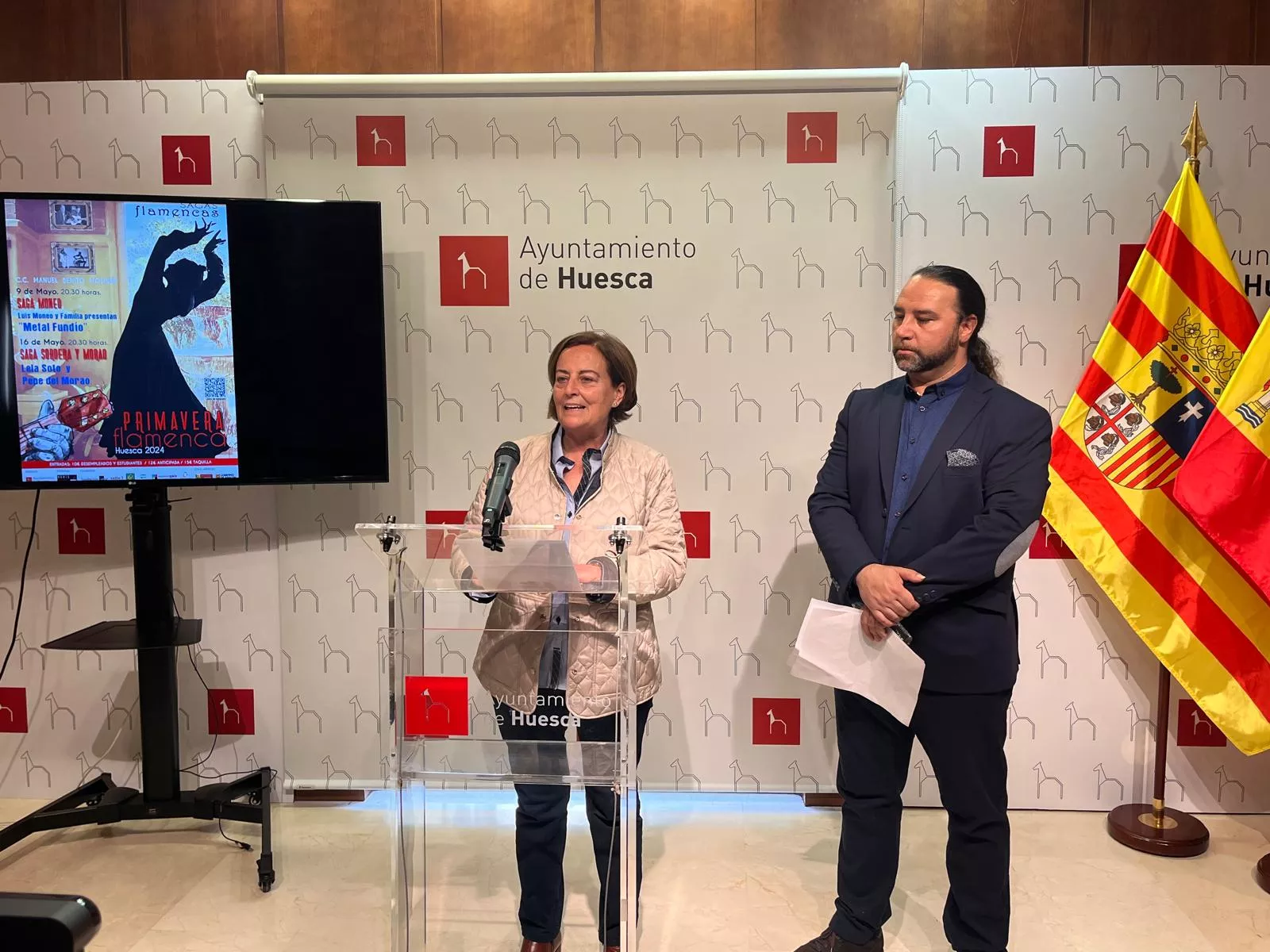 Teruca Moreno y Luis Escudero han presentado en el Ayuntamiento la Primavera Flamenca.