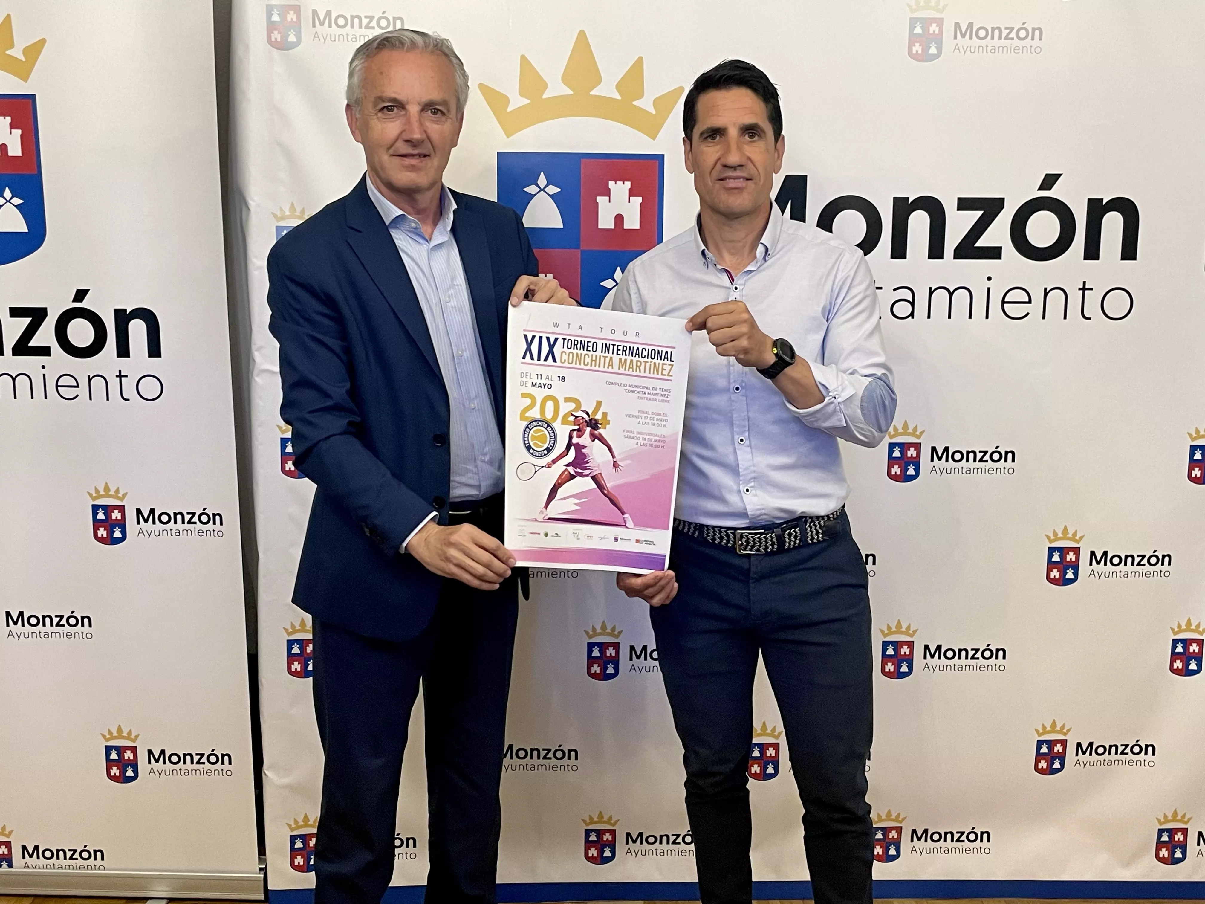 Michel Irigaray y Eliseo Martín presentan el XIX Torneo Internacional de Tenis Conchita Martínez.