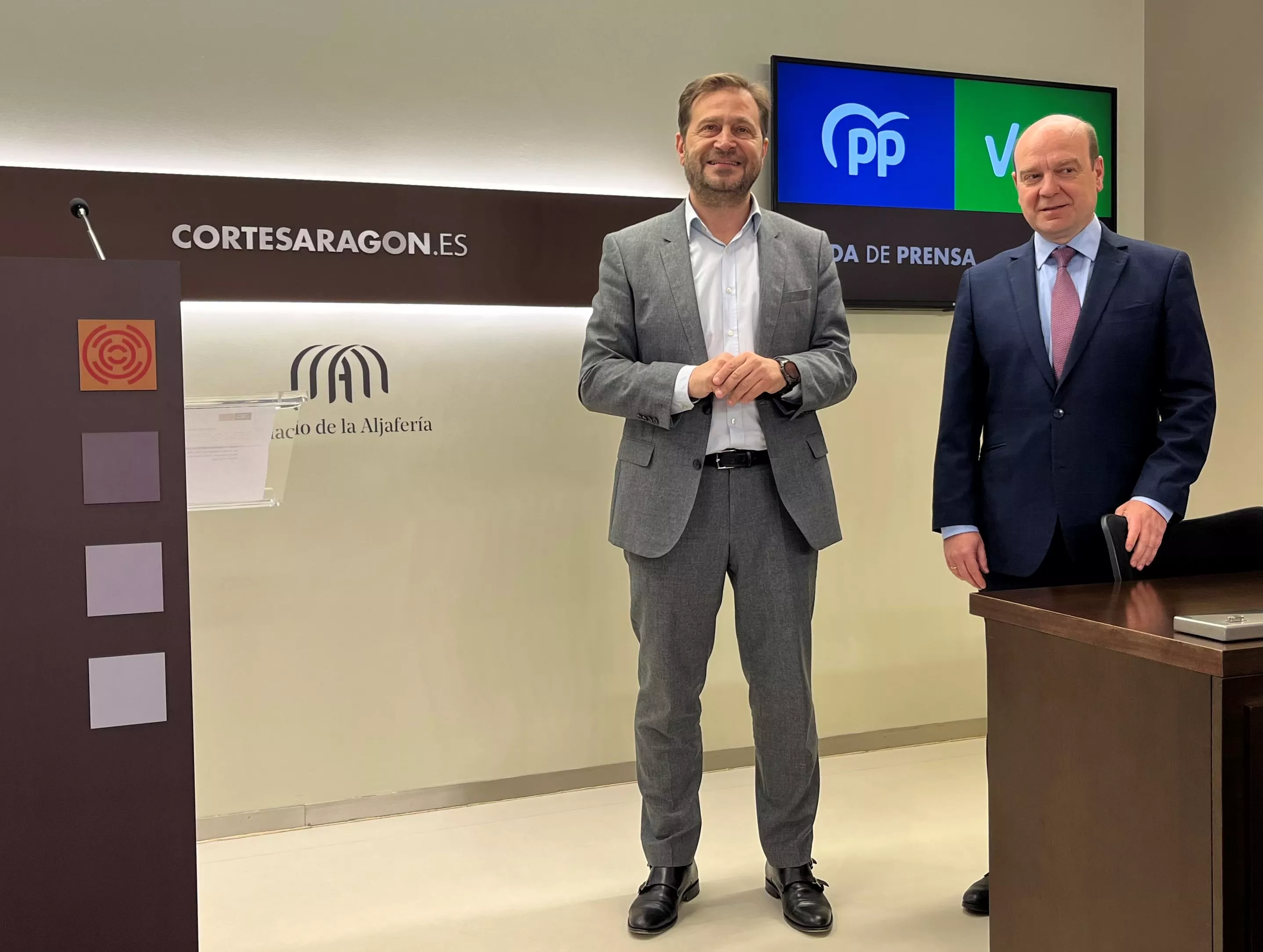 Fernando Ledesma y Santiago Morón, en la presentación de la Declaración Institucional