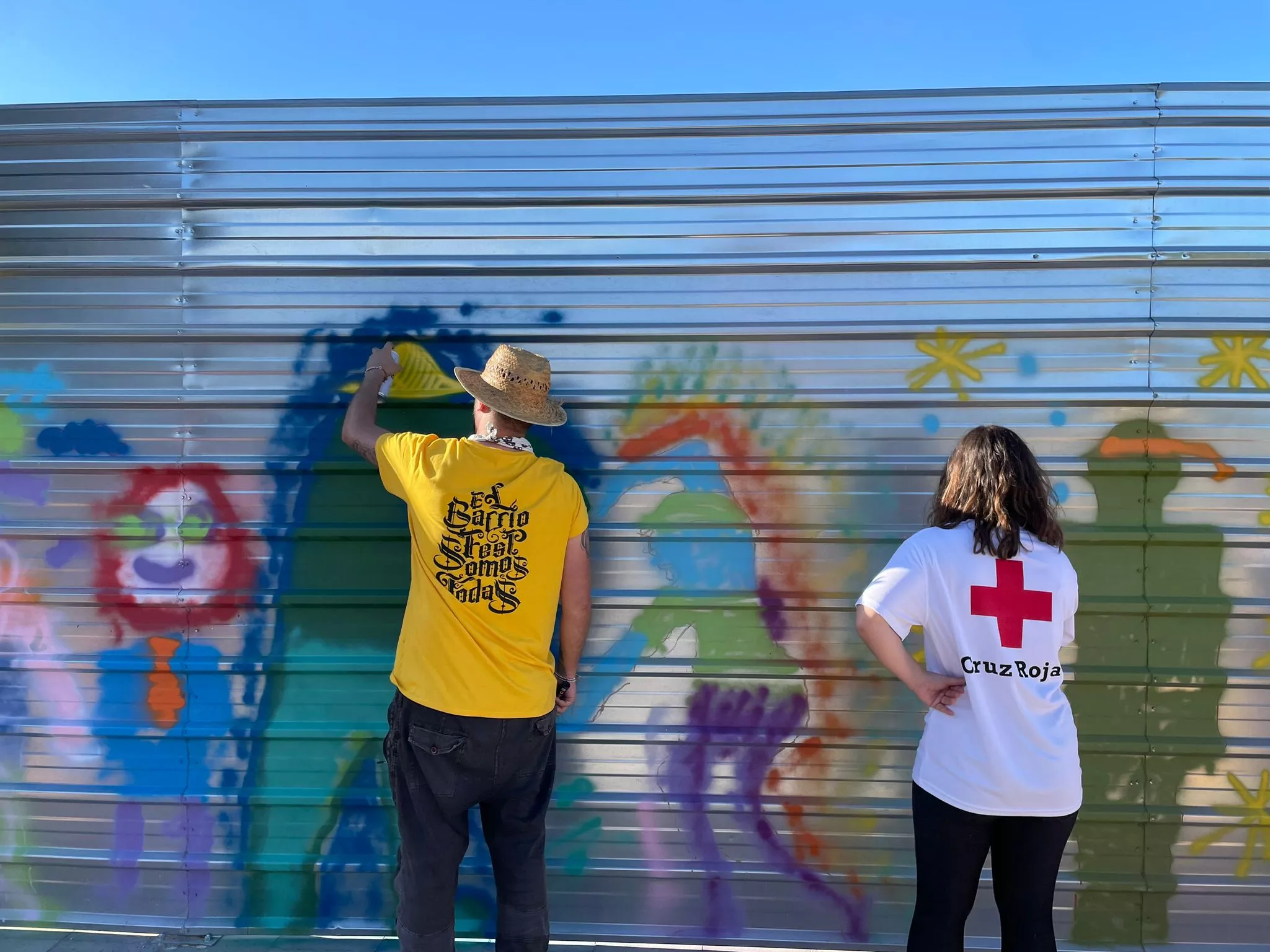 Mural colaborativo de Barriofest 2024. 