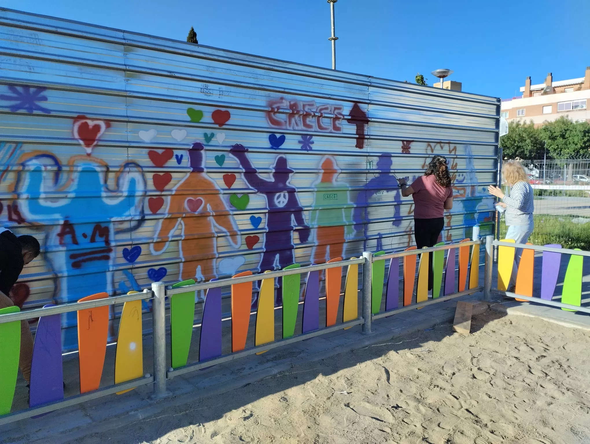 Mural colaborativo de Barriofest 2024. 