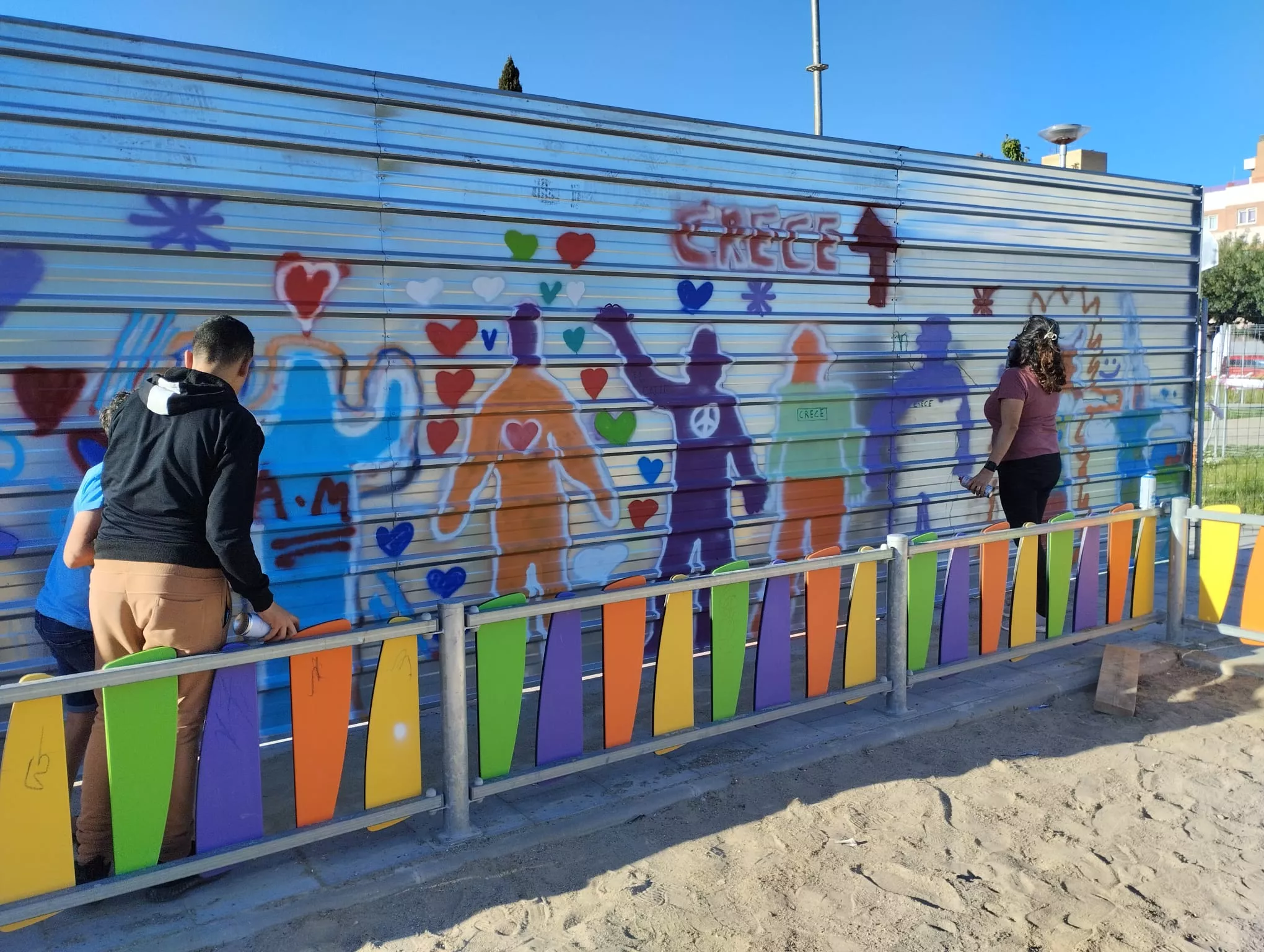 Mural colaborativo de Barriofest 2024. 