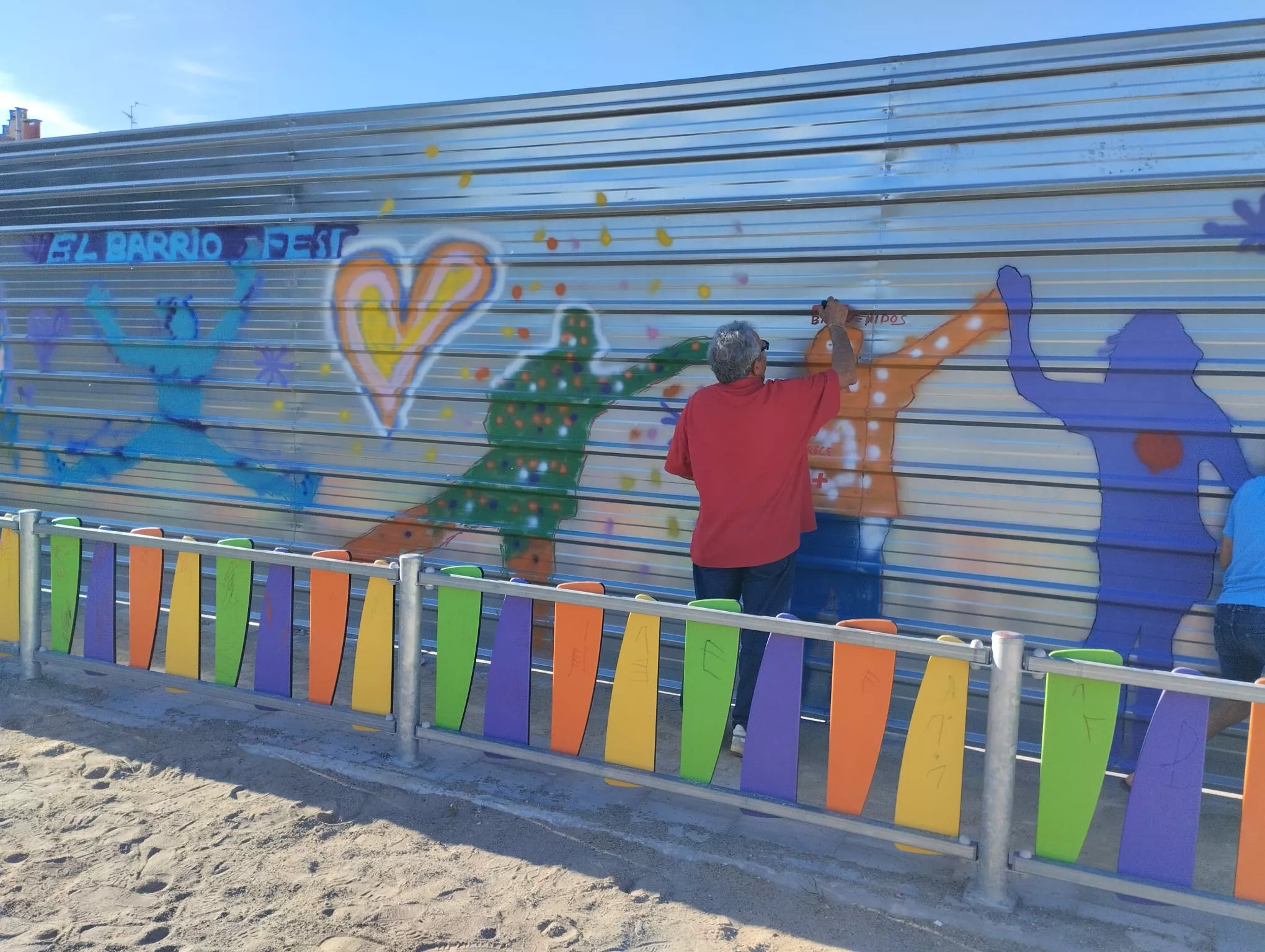 Mural colaborativo de Barriofest 2024. 