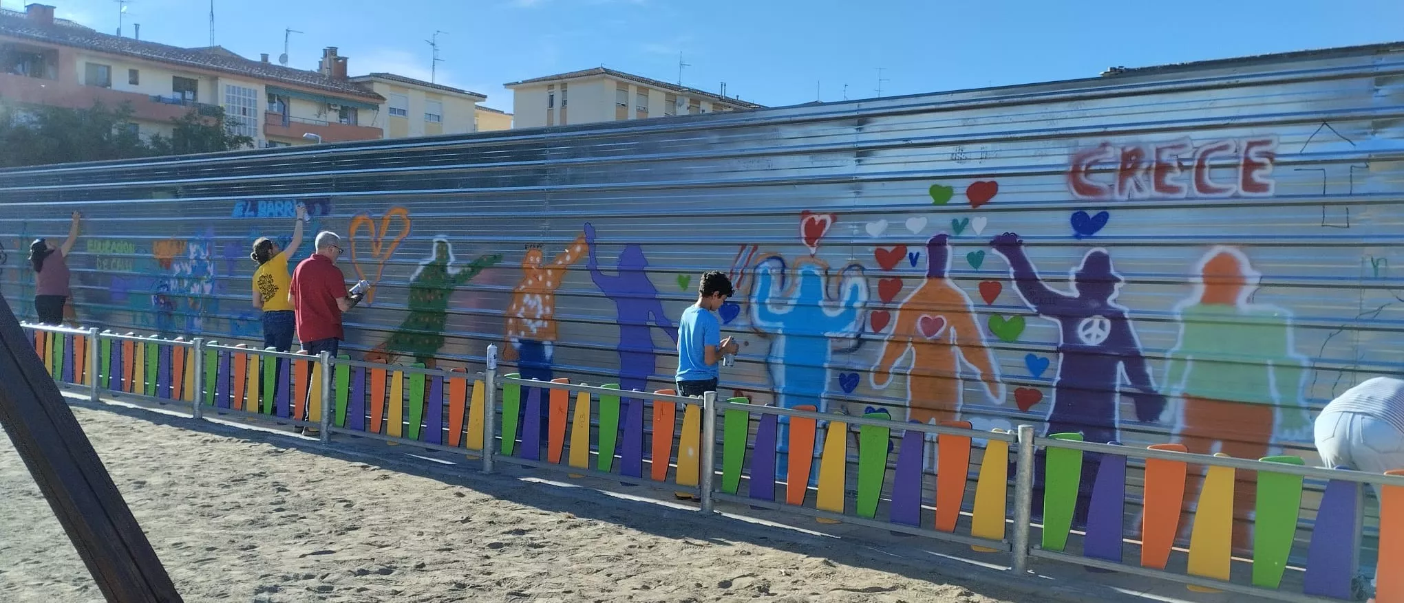 Mural colaborativo de Barriofest 2024. 