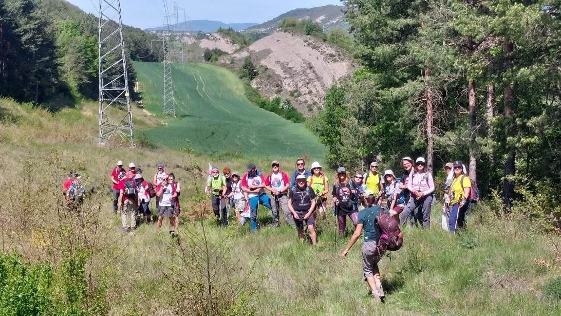 La etapa ha llevado este viernes a los integrantes de la Marcha a Canal Roya de Sabiñánigo a Jaca.