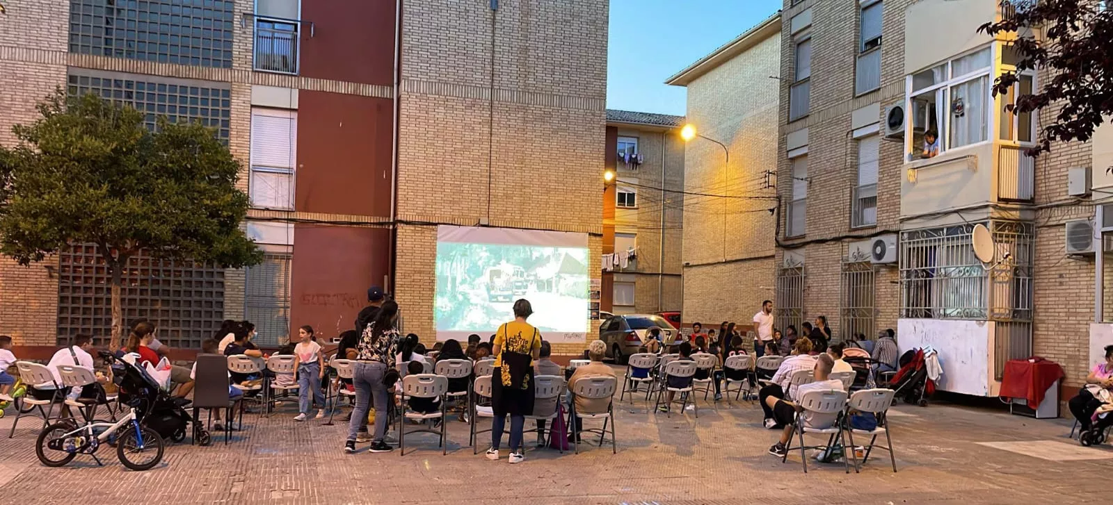 Cine al aire libre.