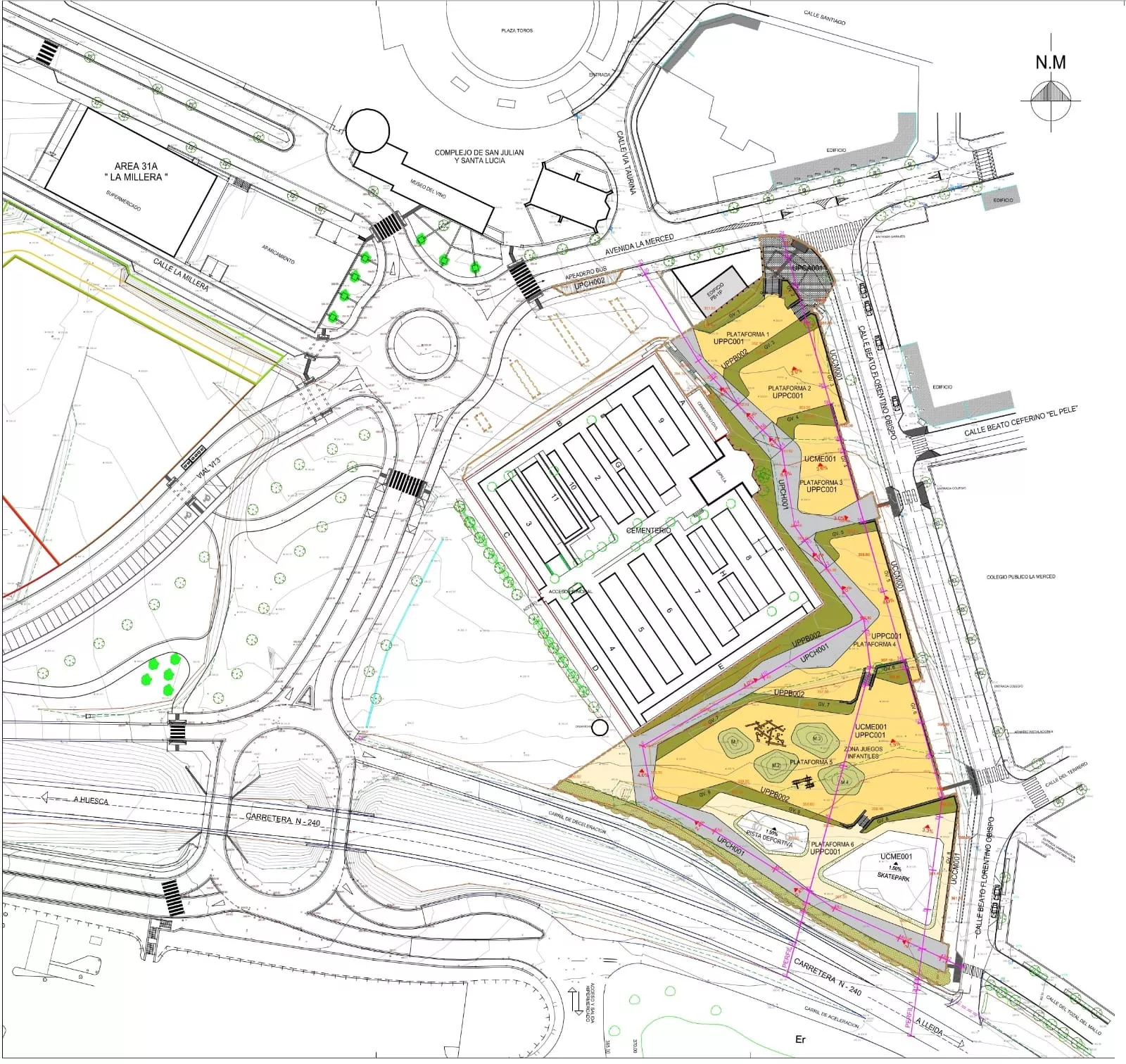 Plano del Parque de la Memoria y el Recuerdo de Barbastro