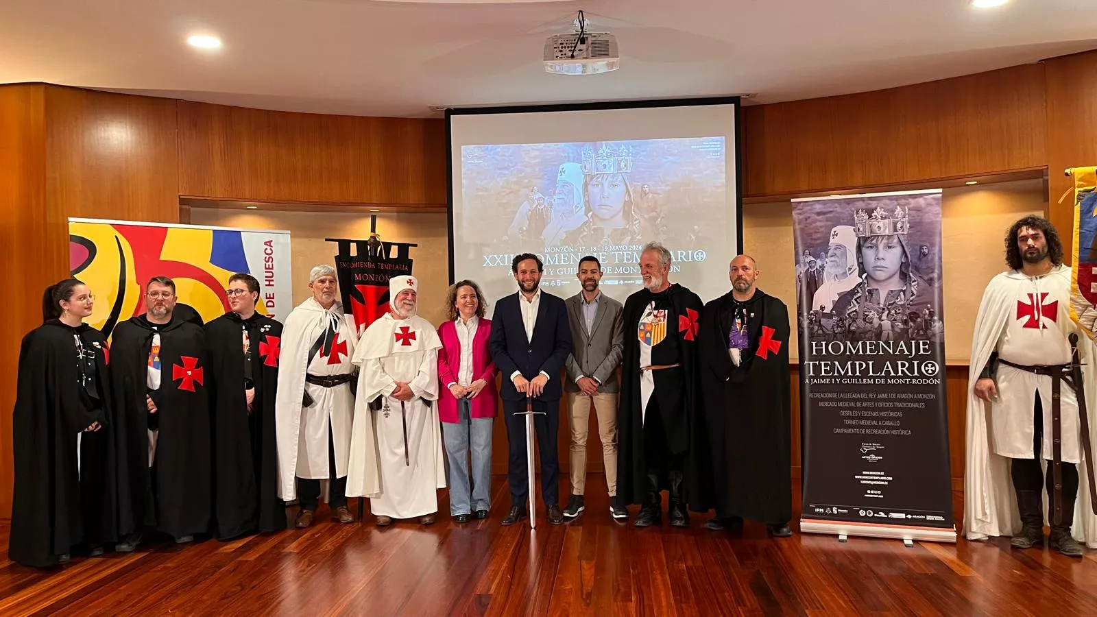 Presentación en Huesca del Homenaje Templario a Jaime I y Guillem de Mont-Rodón. Foto Mercedes Manterola
