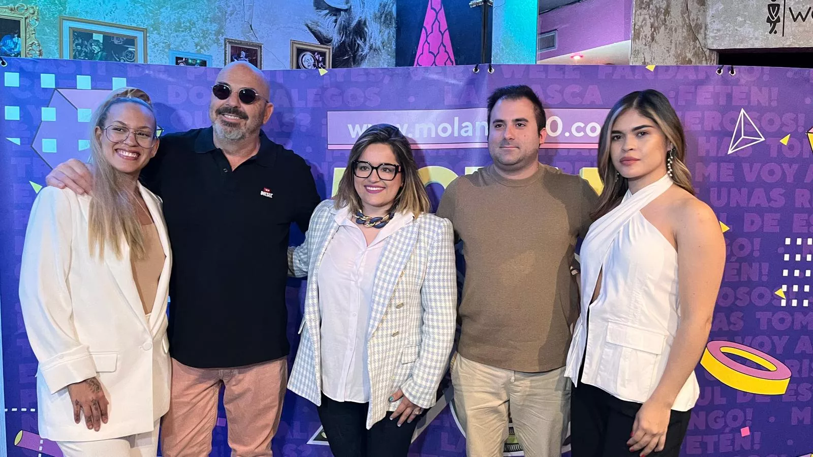 Brisa Play, Paco Pil, Sonia Latre, Daniel Alejandre y Daniela Cruz en la presentación del Festival Molan los 90. 