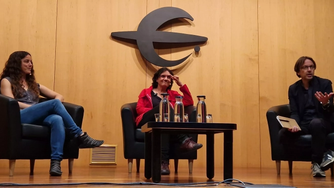 Marta Sánchez Mena, Ana González Uriarte y Javier Olivera Pueyo. Foto Myriam Martínez Marta Sánchez Mena, Ana González Uriarte y Javier Olivera Pueyo. Foto Myriam Martínez