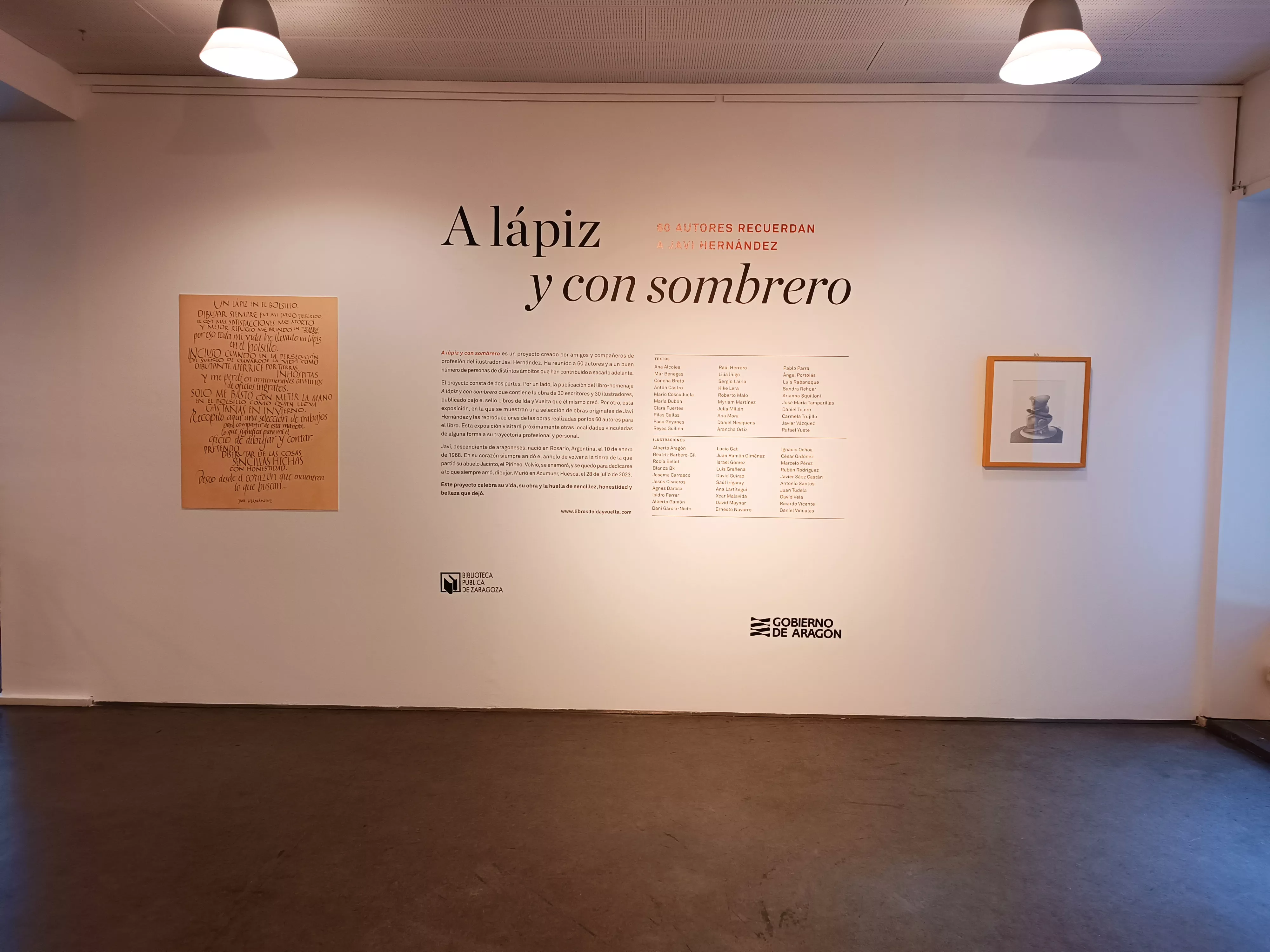 Preparación y exposición de A lápiz y con sombrero en Zaragoza.