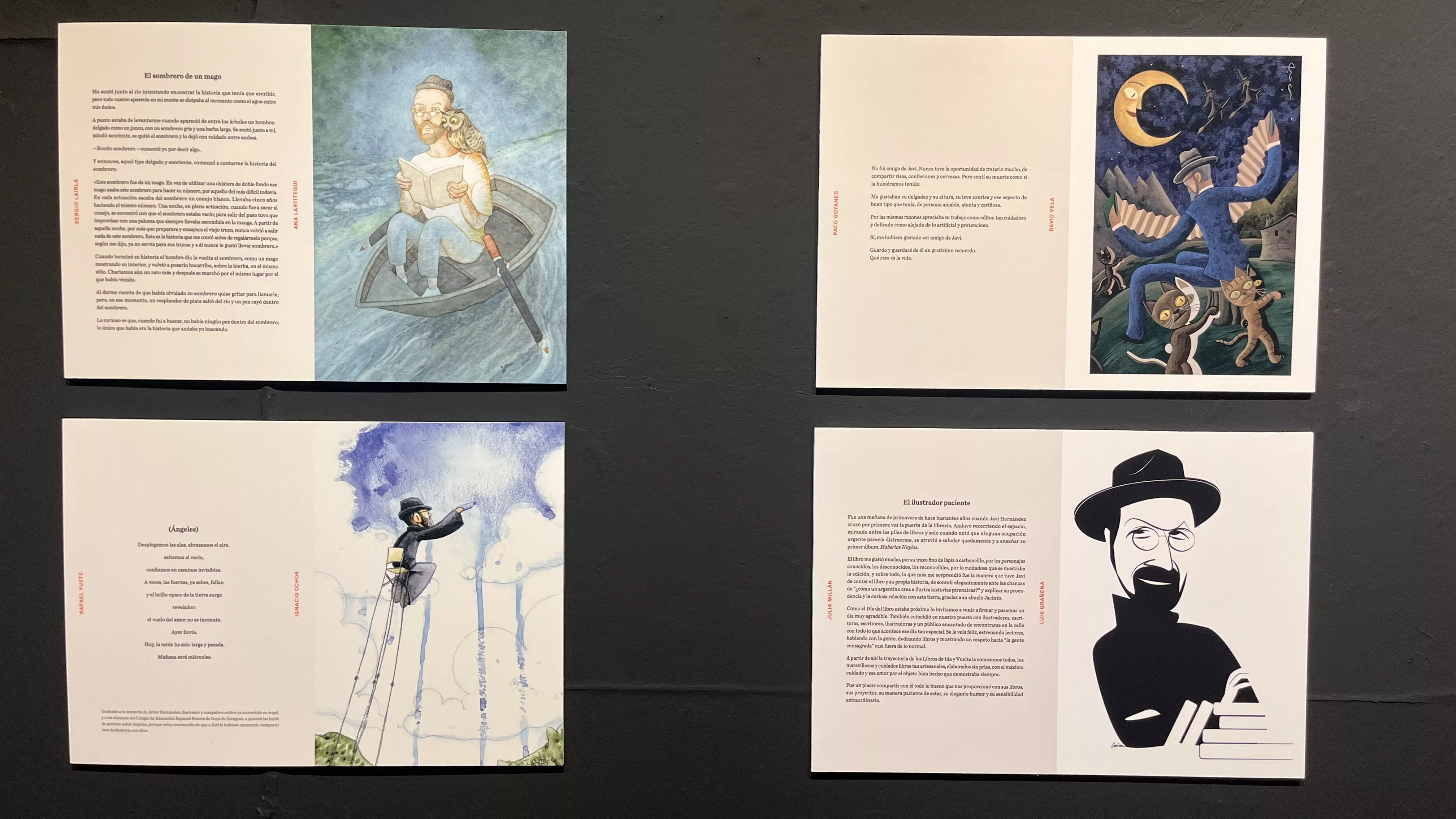  Inauguración de la exposición 'A lápiz y con sombrero' en homenaje a Javi Hernández en Huesca. Foto Mercedes Manterola