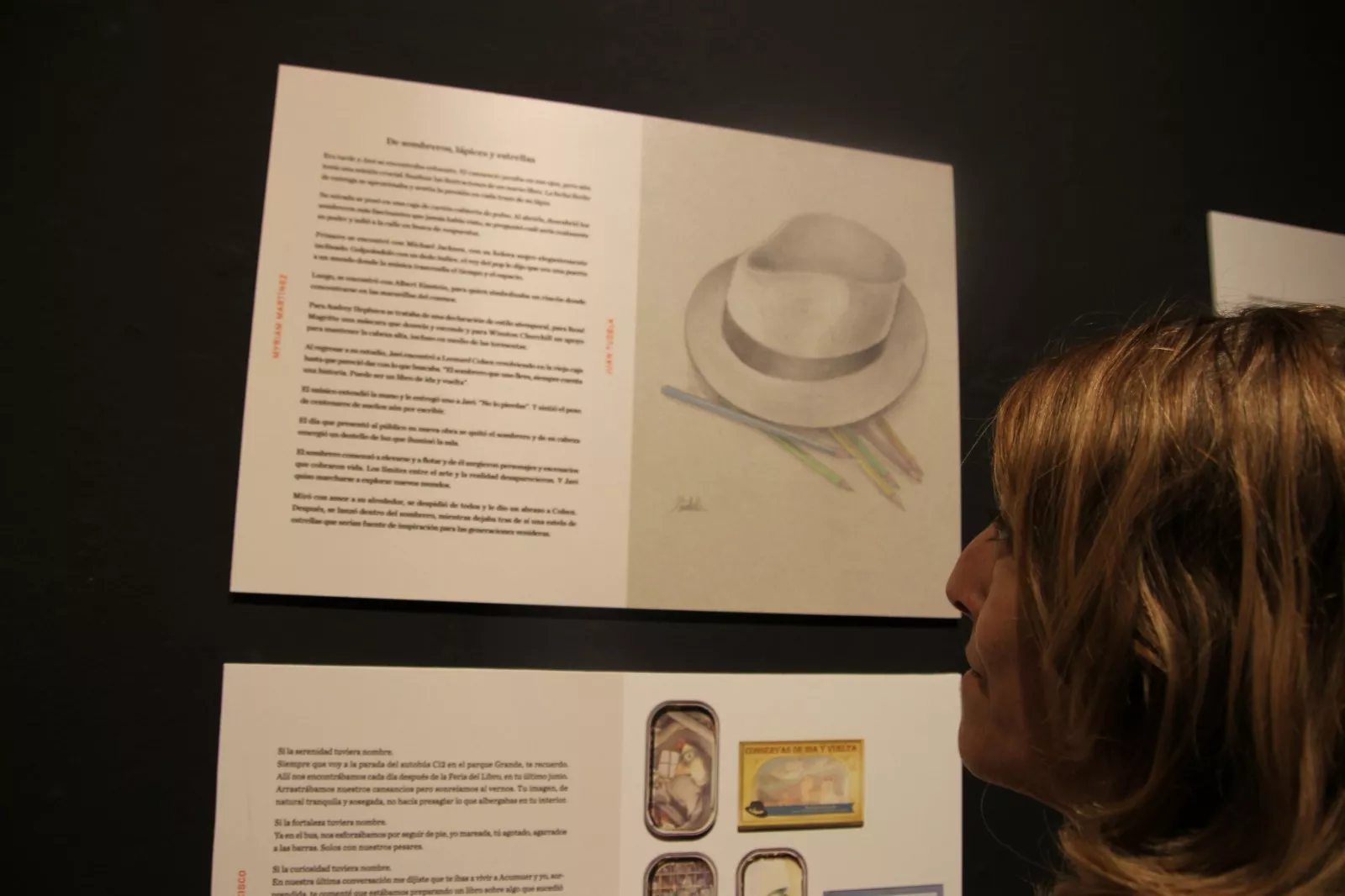  Inauguración de la exposición 'A lápiz y con sombrero' en homenaje a Javi Hernández en Huesca. Foto Carlos Neofato