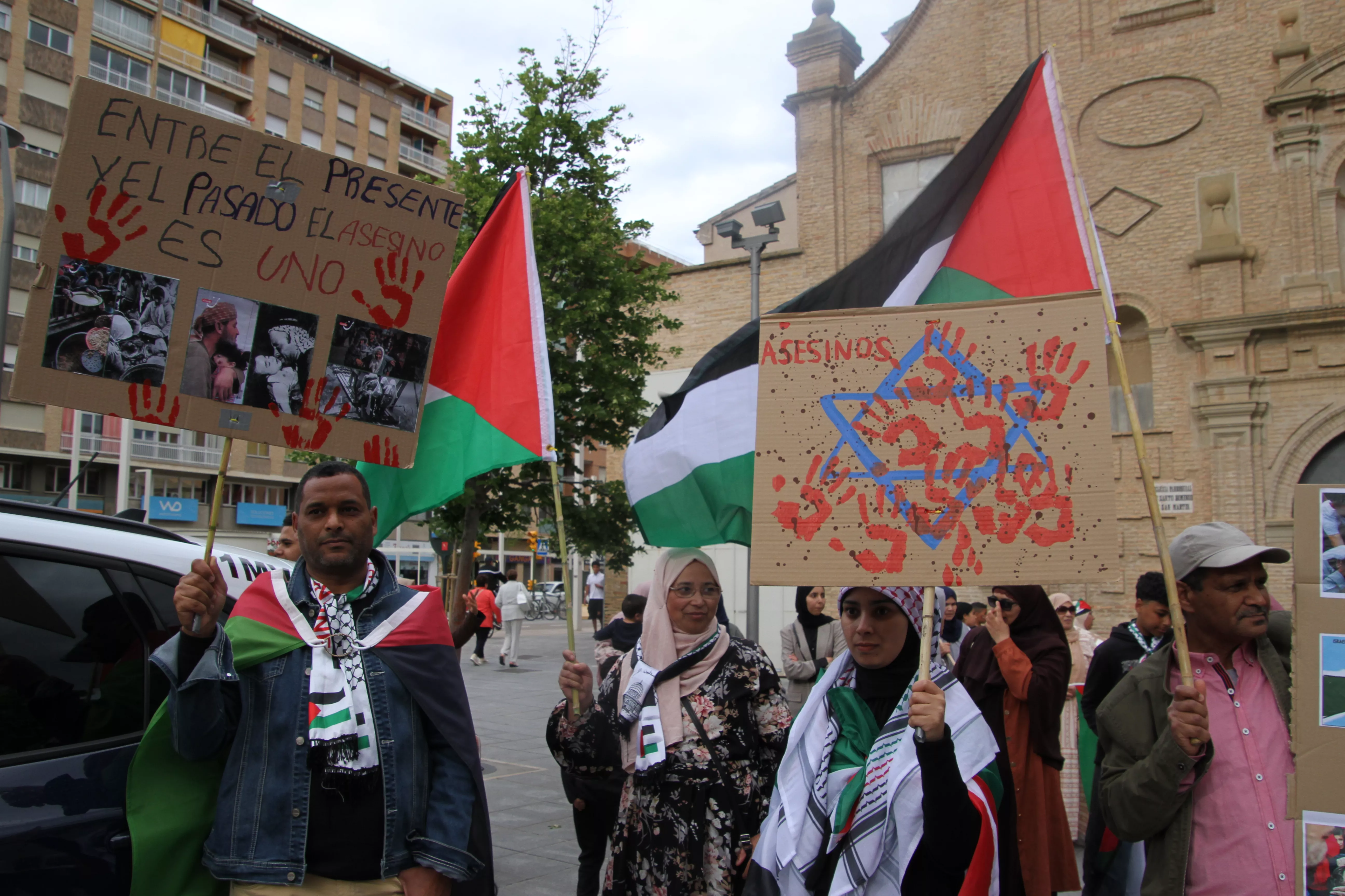 Manifestación en Huesca de apoyo a Palestina. Foto Carlos Neofato