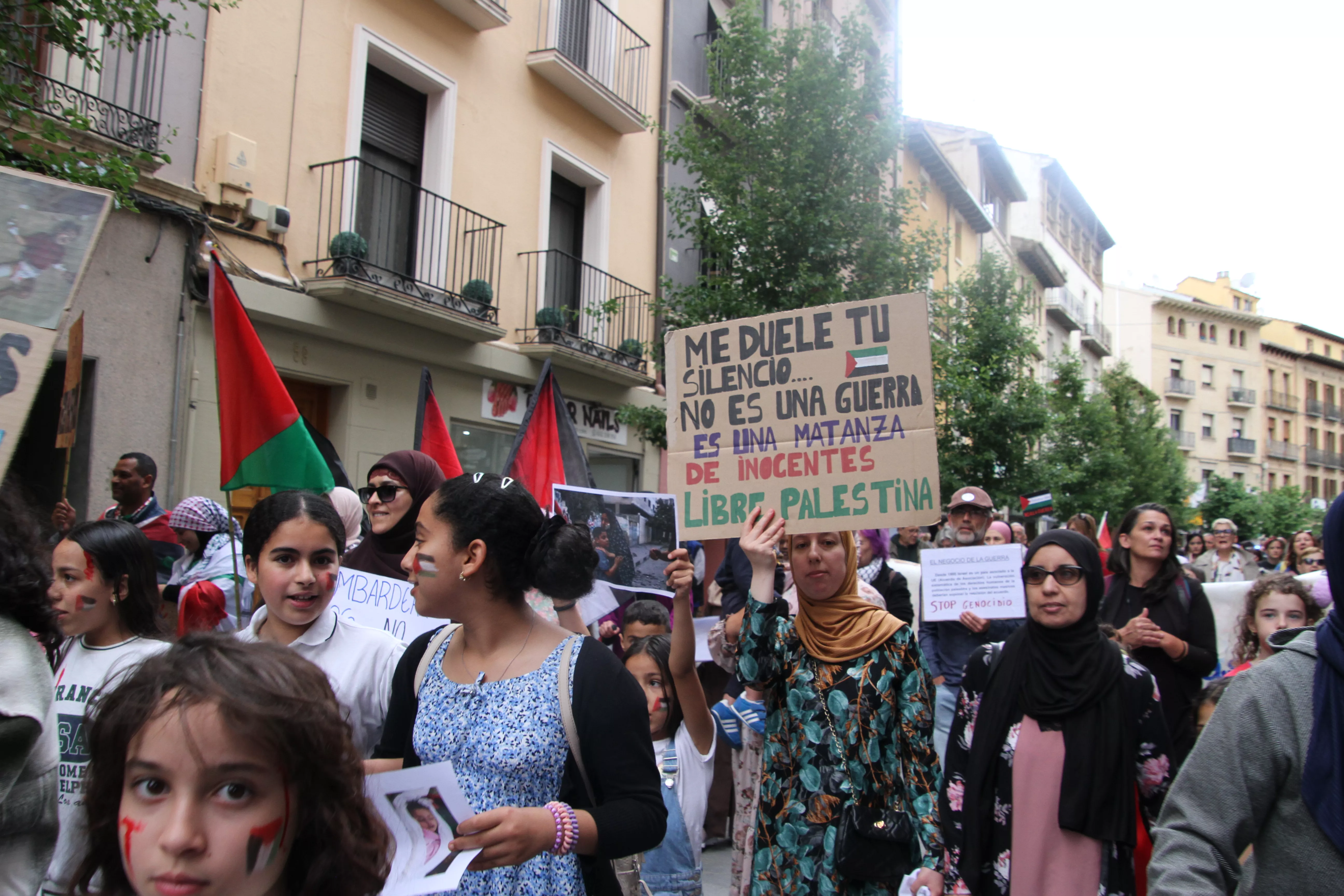 Manifestación en Huesca de apoyo a Palestina. Foto Carlos Neofato