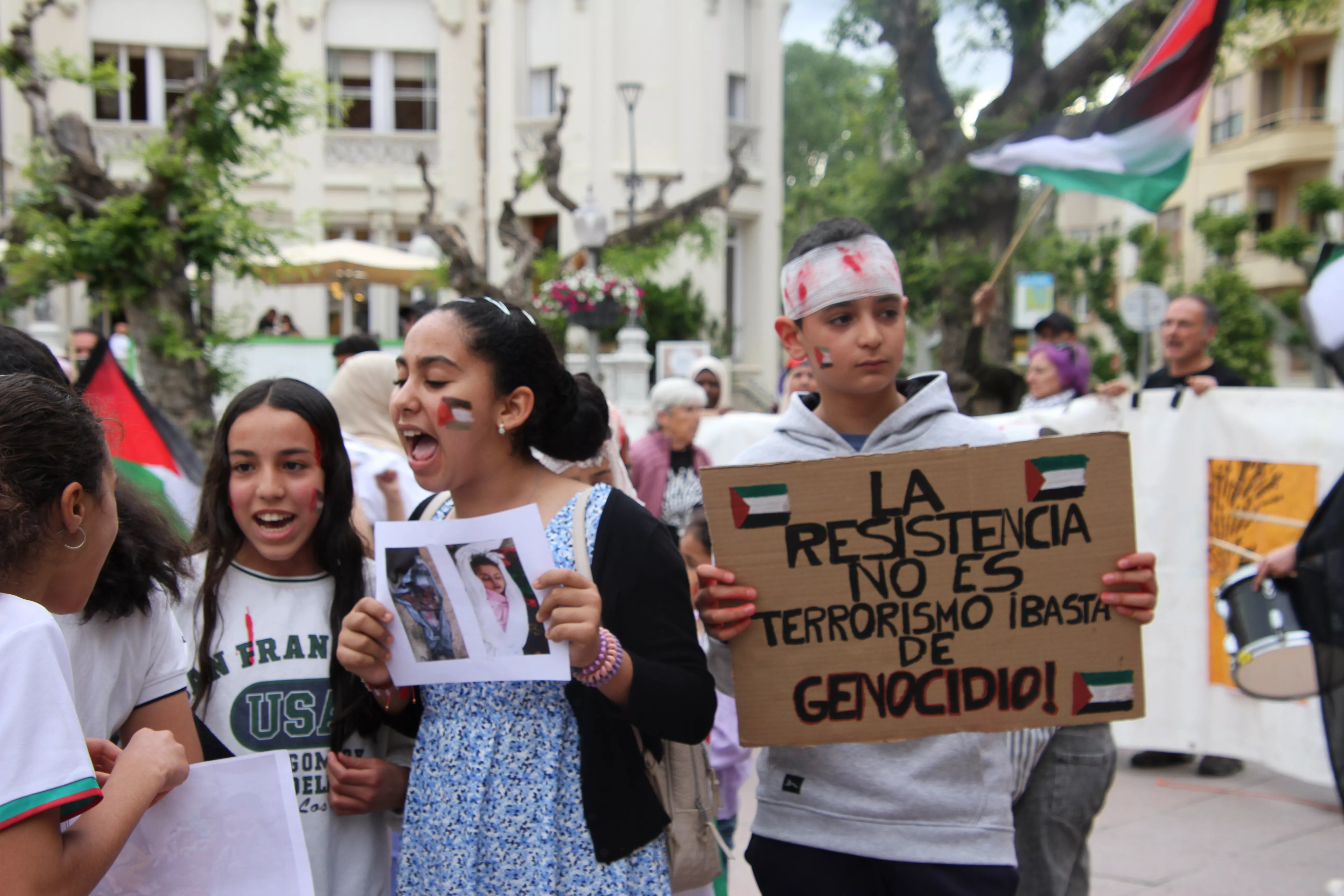 Manifestación en Huesca de apoyo a Palestina. Foto Carlos Neofato